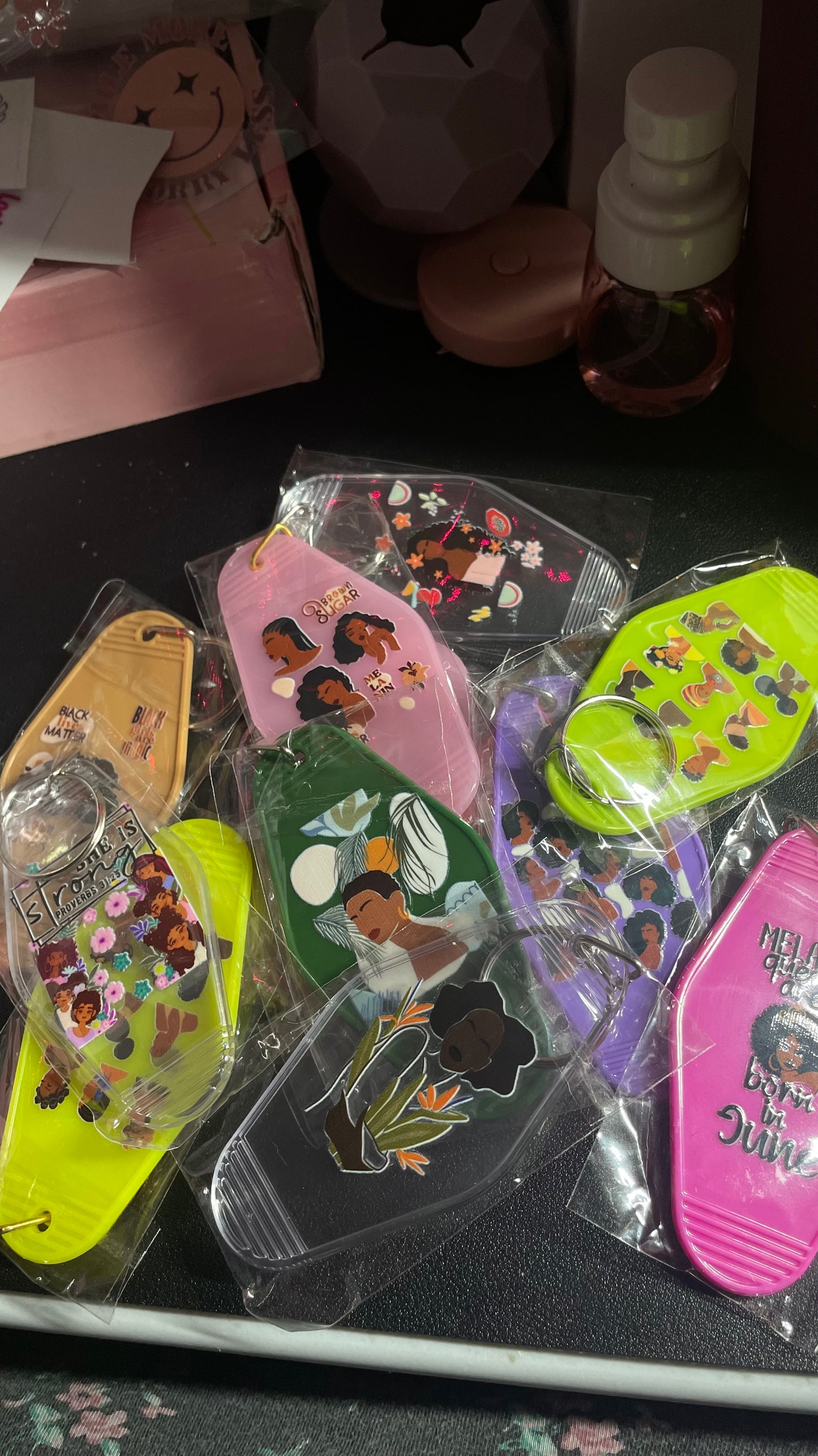 Melanin Women Motel Keychains