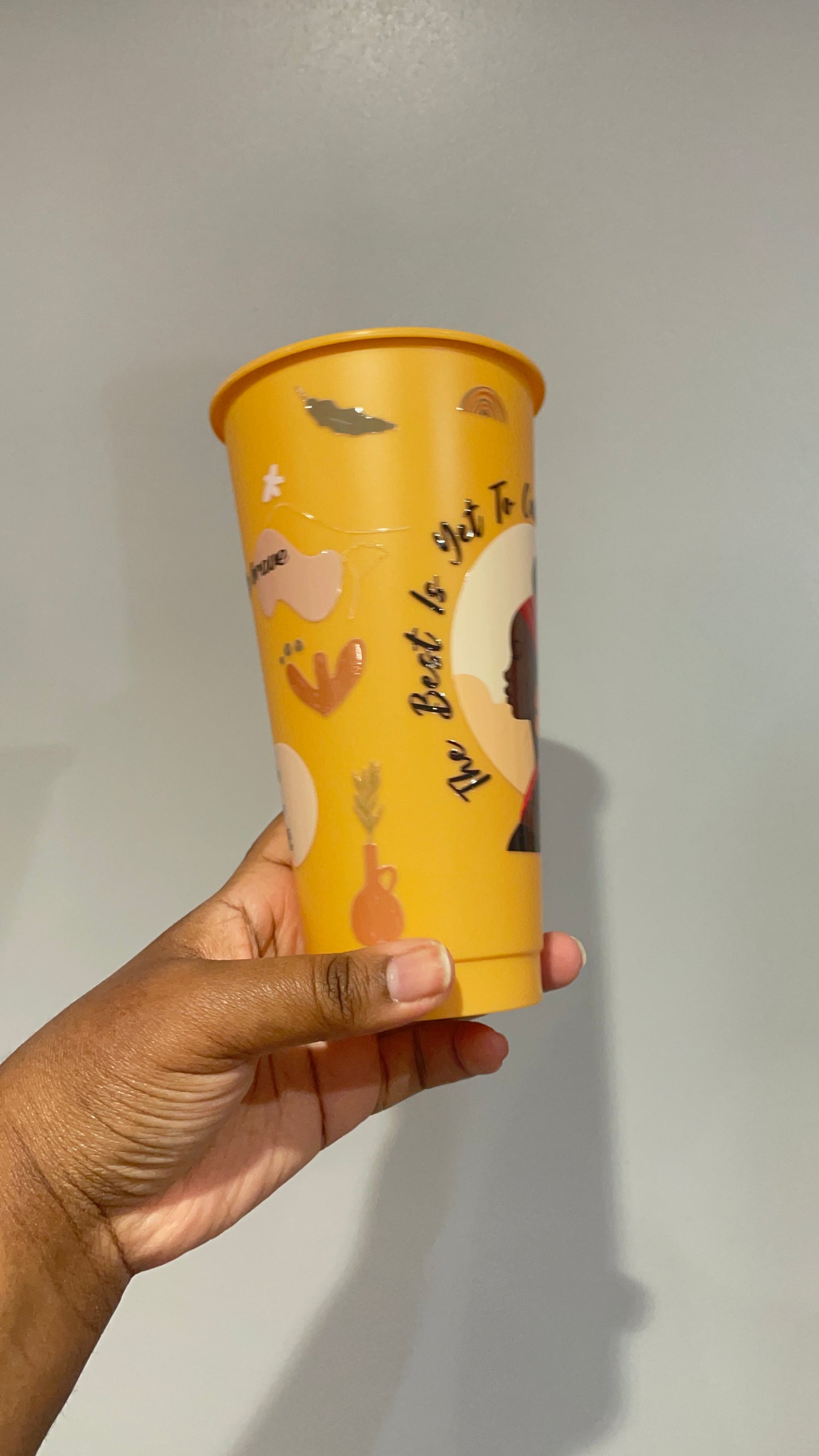 Mustard Yellow Positivity Cold Cup