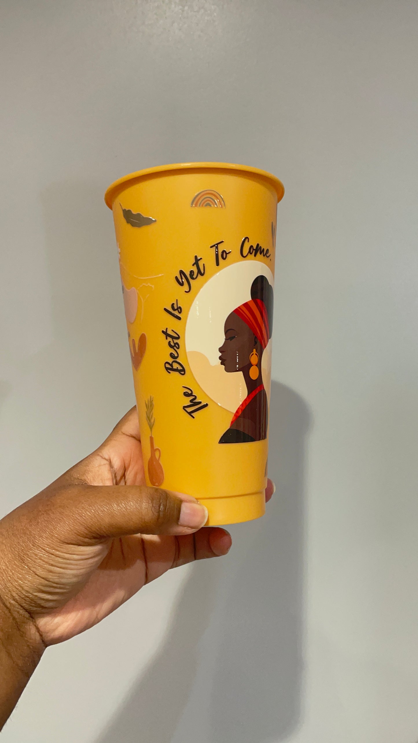 Mustard Yellow Positivity Cold Cup