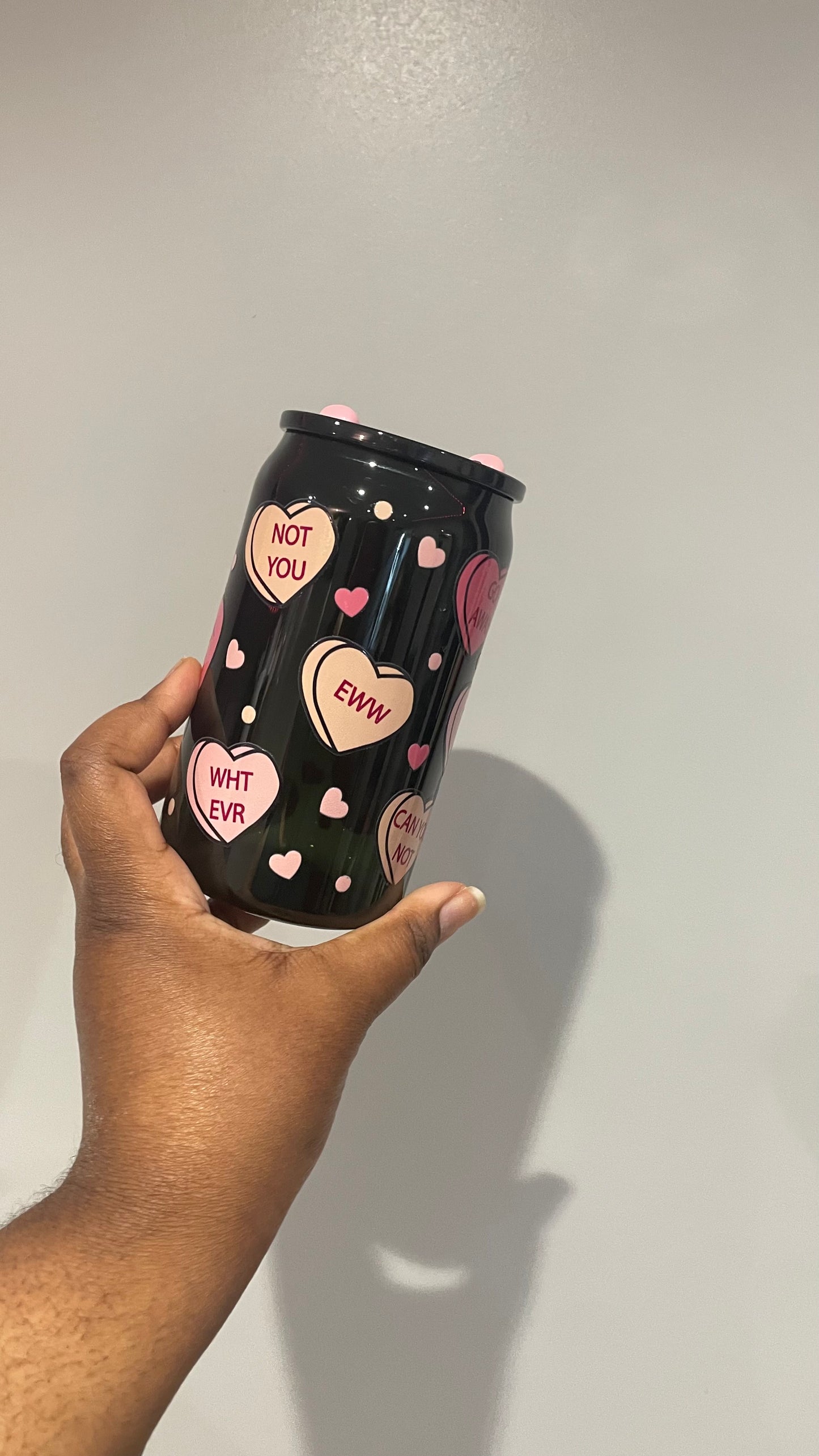 Love you not plastic can tumbler