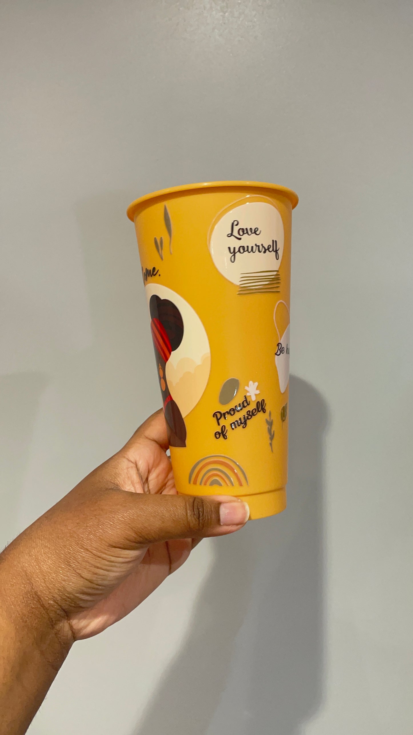Mustard Yellow Positivity Cold Cup