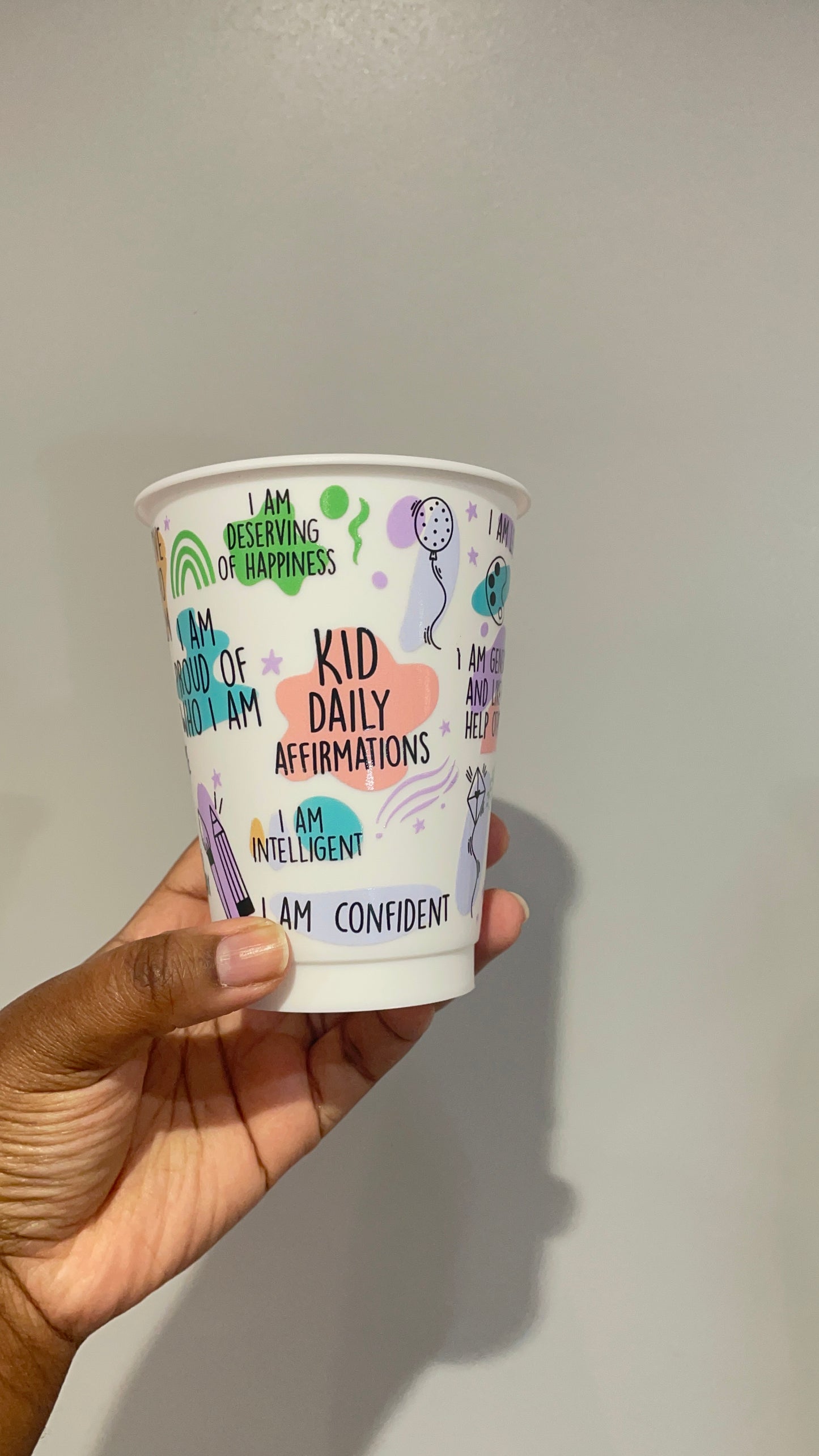 Kids Daily Affirmations White Cold Cup