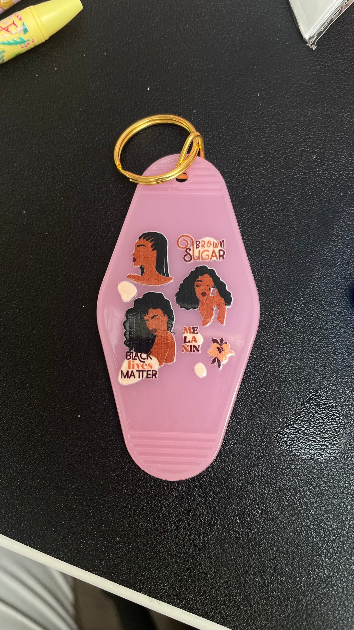 Melanin Women Motel Keychains