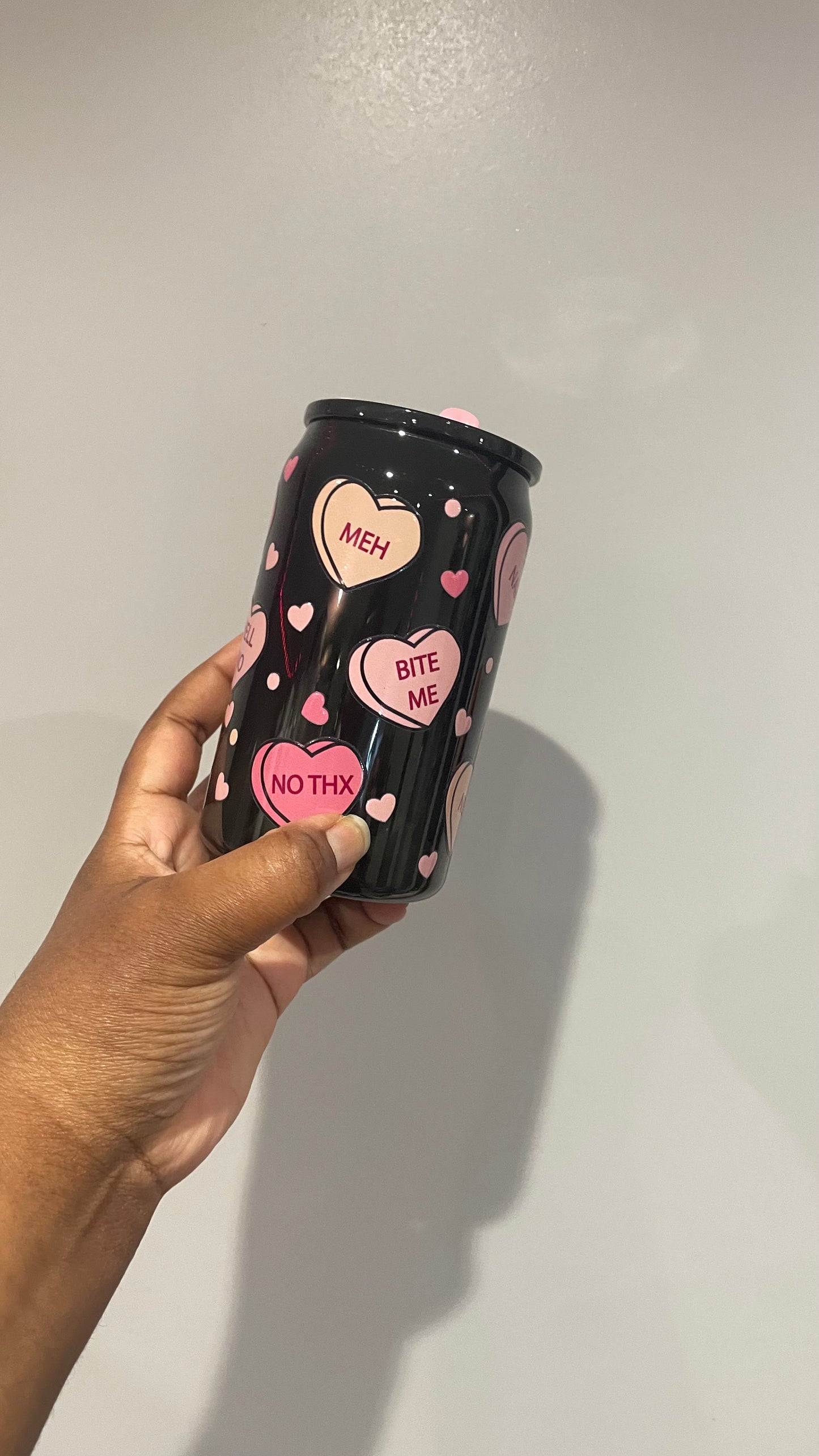 Love you not plastic can tumbler