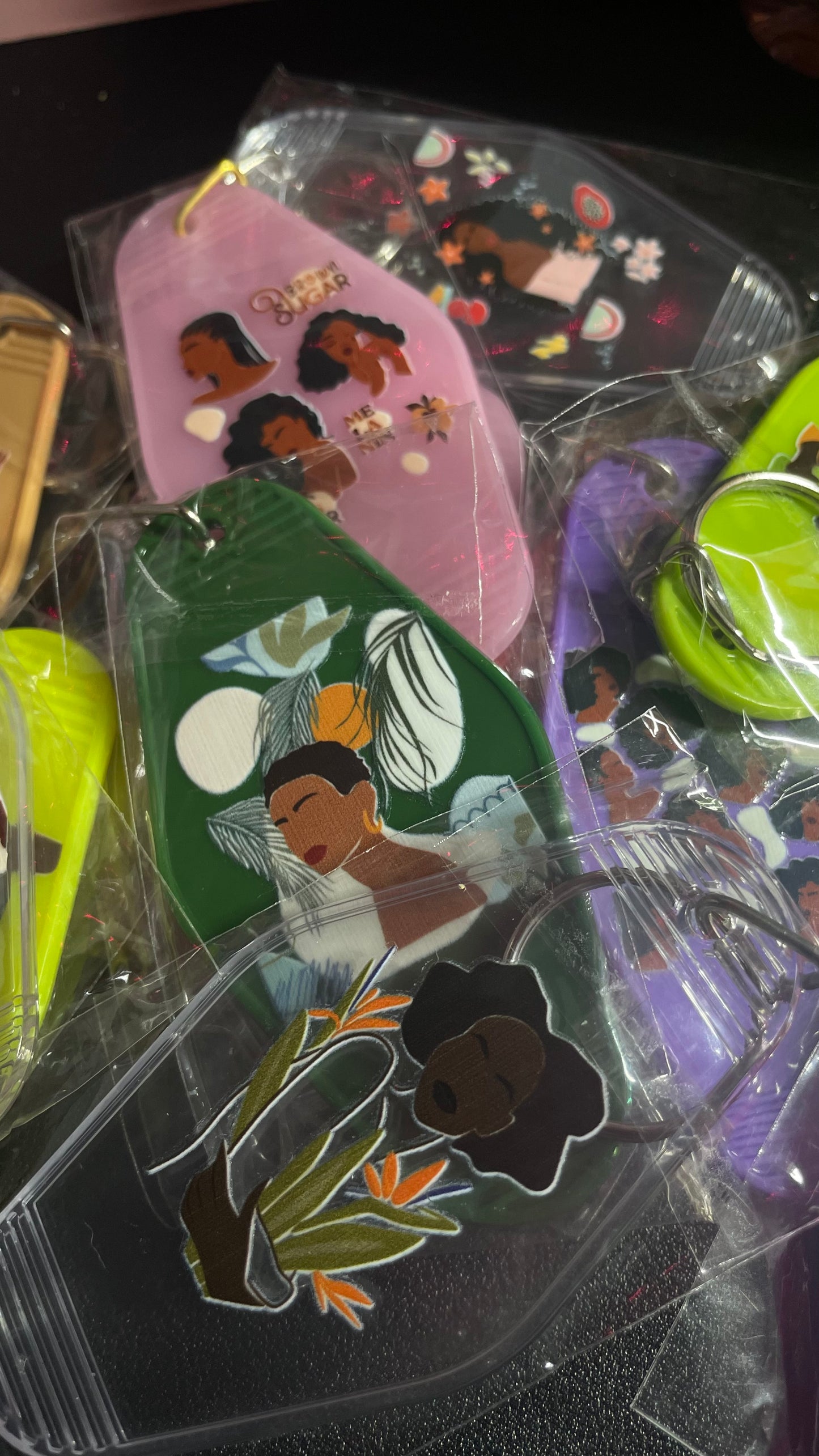 Melanin Women Motel Keychains