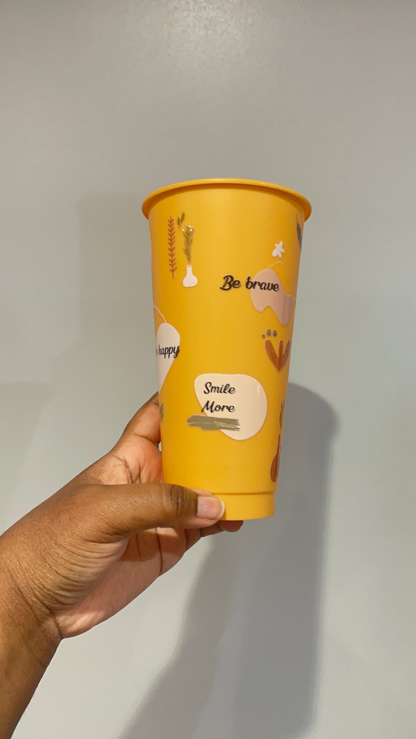 Mustard Yellow Positivity Cold Cup