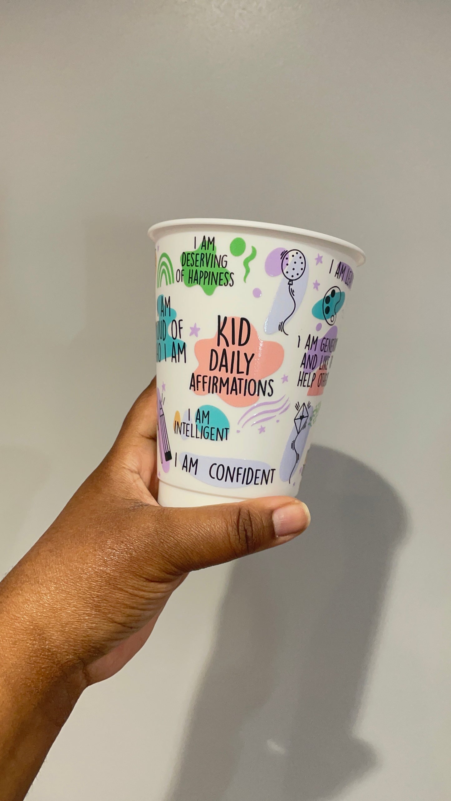 Kids Daily Affirmations White Cold Cup