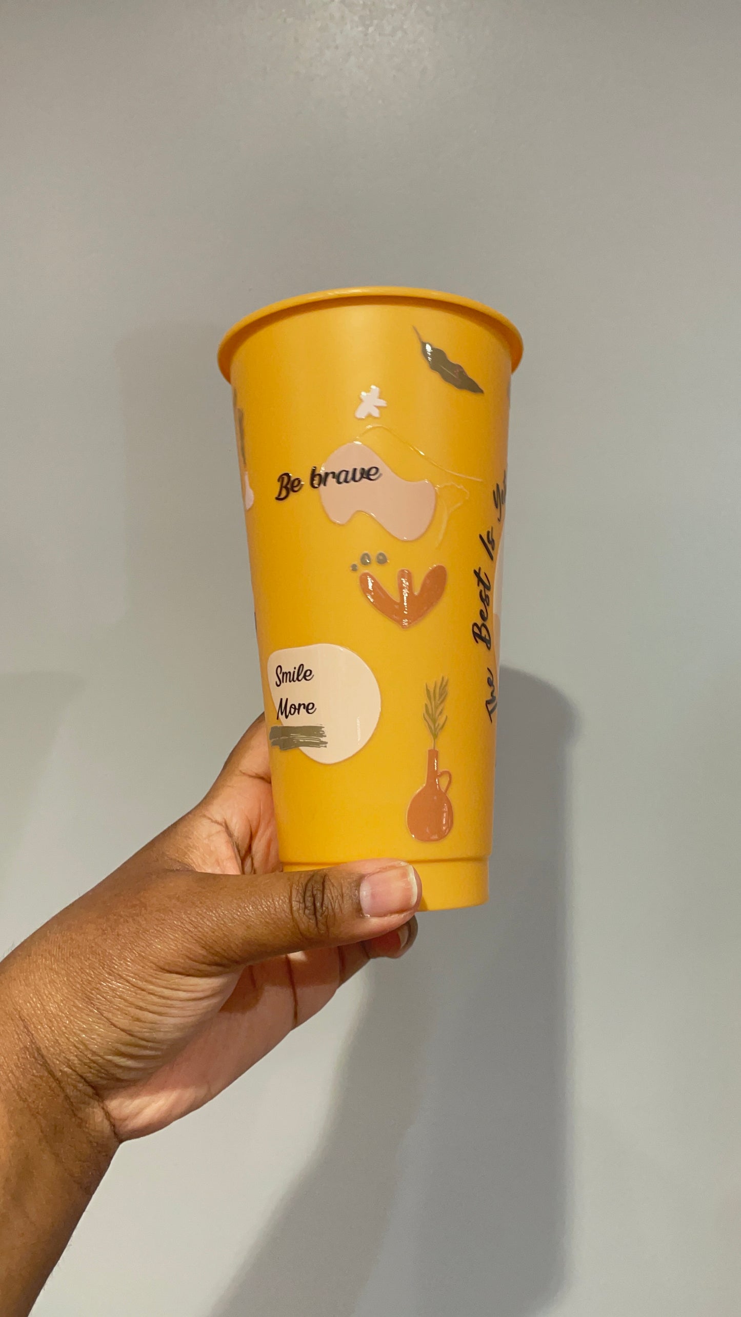 Mustard Yellow Positivity Cold Cup