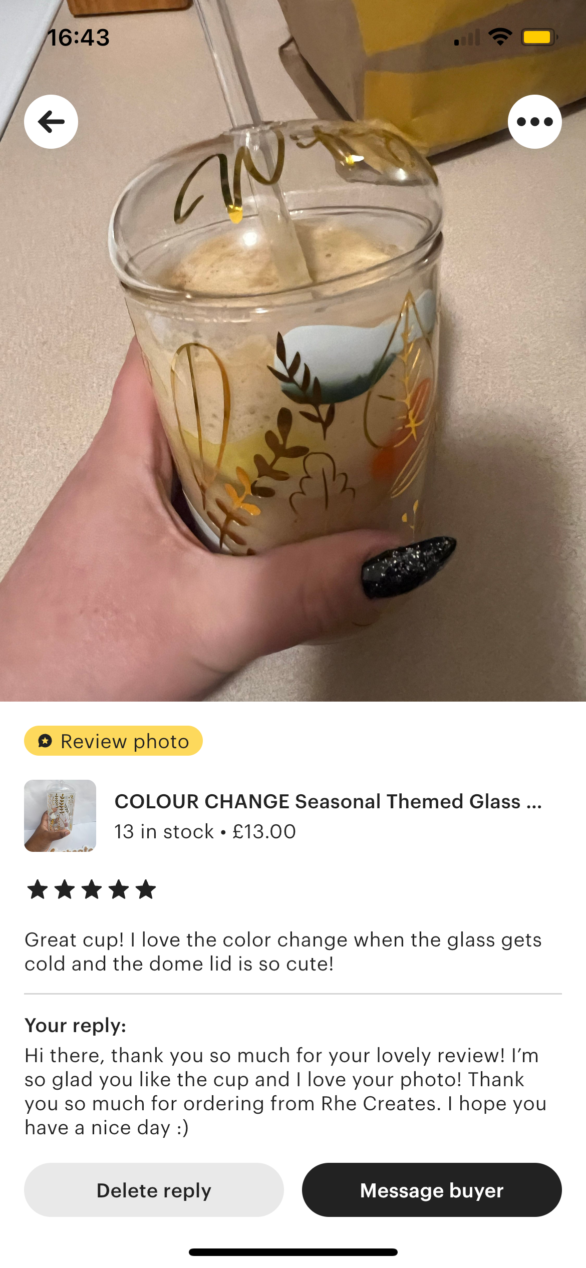 Seasonal Colour Change Glass Dome Lid Tumblers