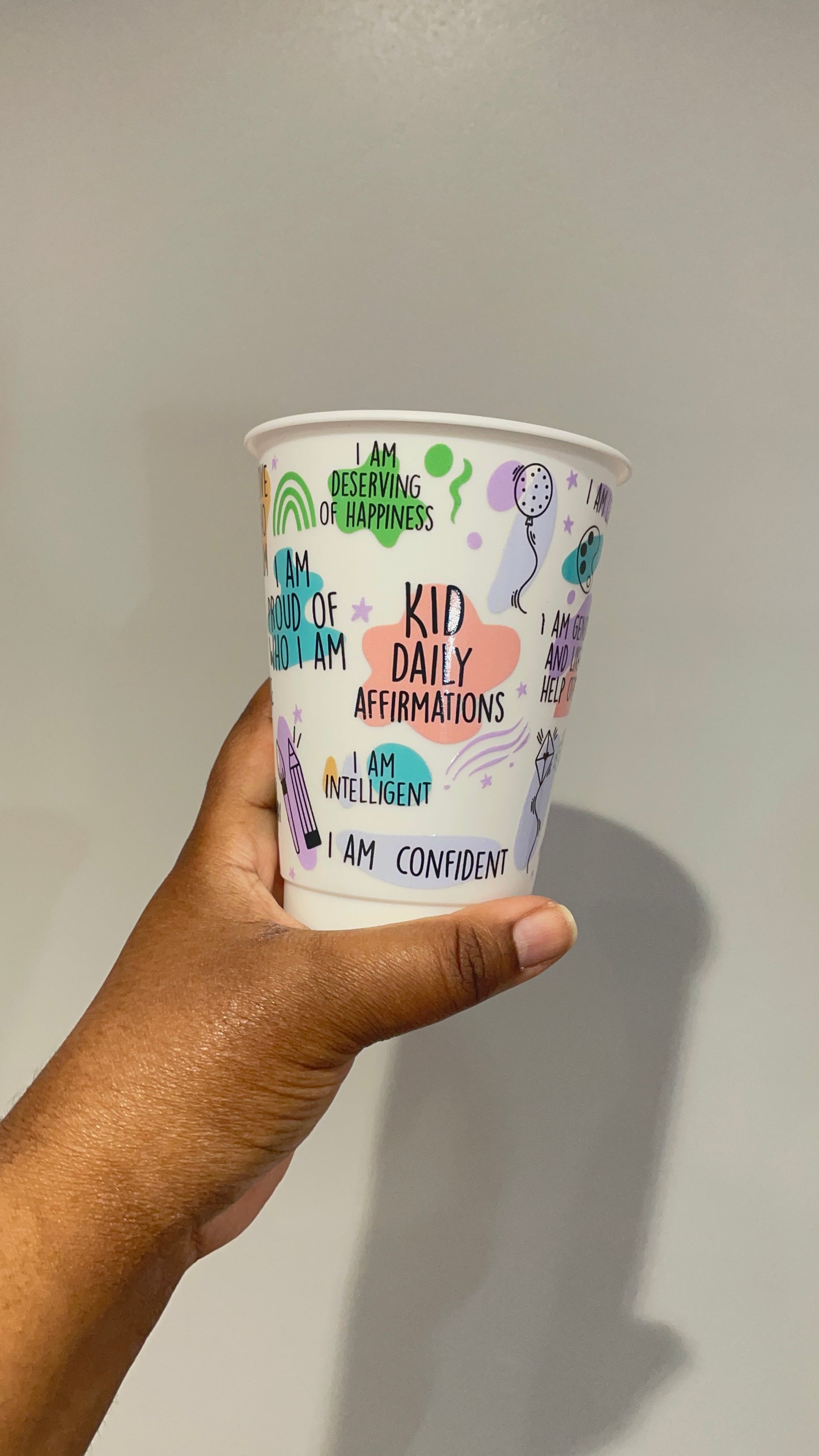 Kids Daily Affirmations White Cold Cup