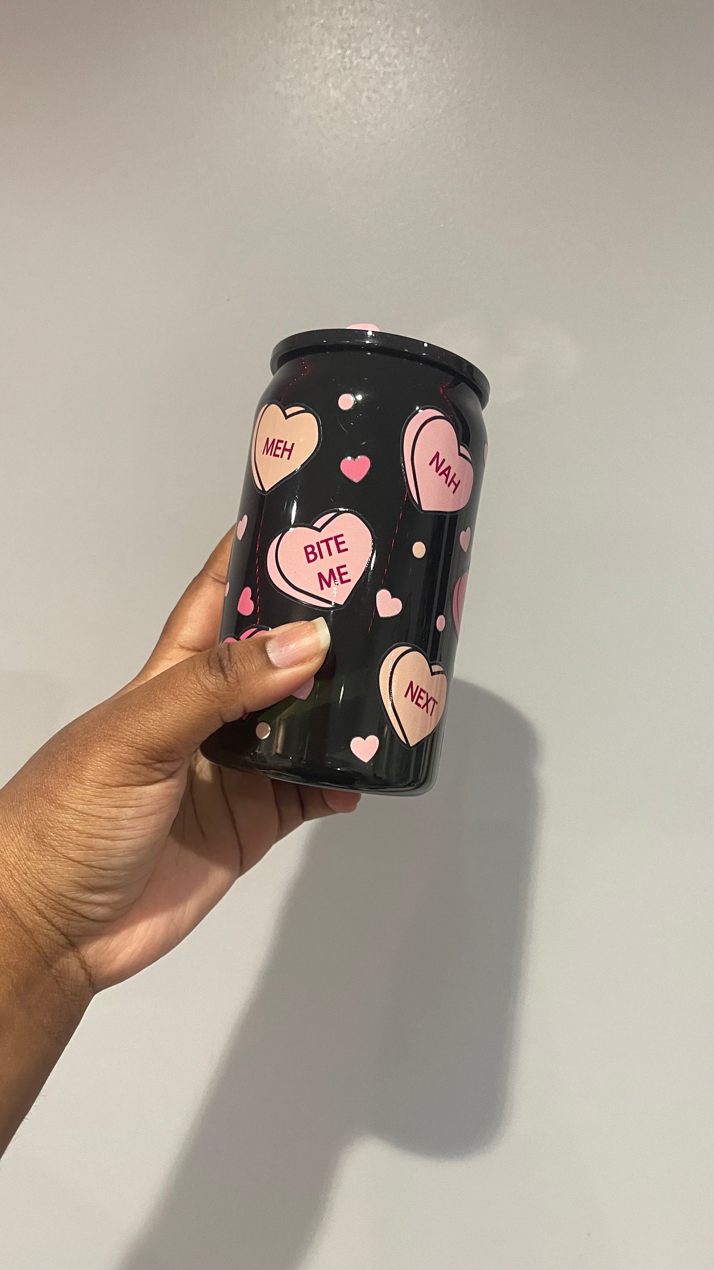 Love you not plastic can tumbler