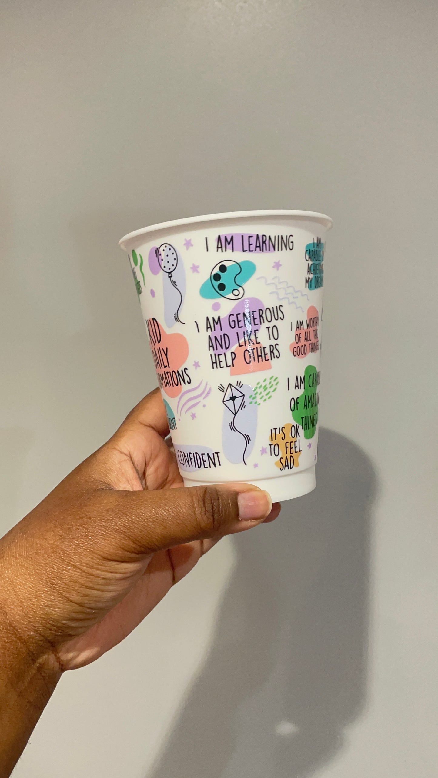 Kids Daily Affirmations White Cold Cup