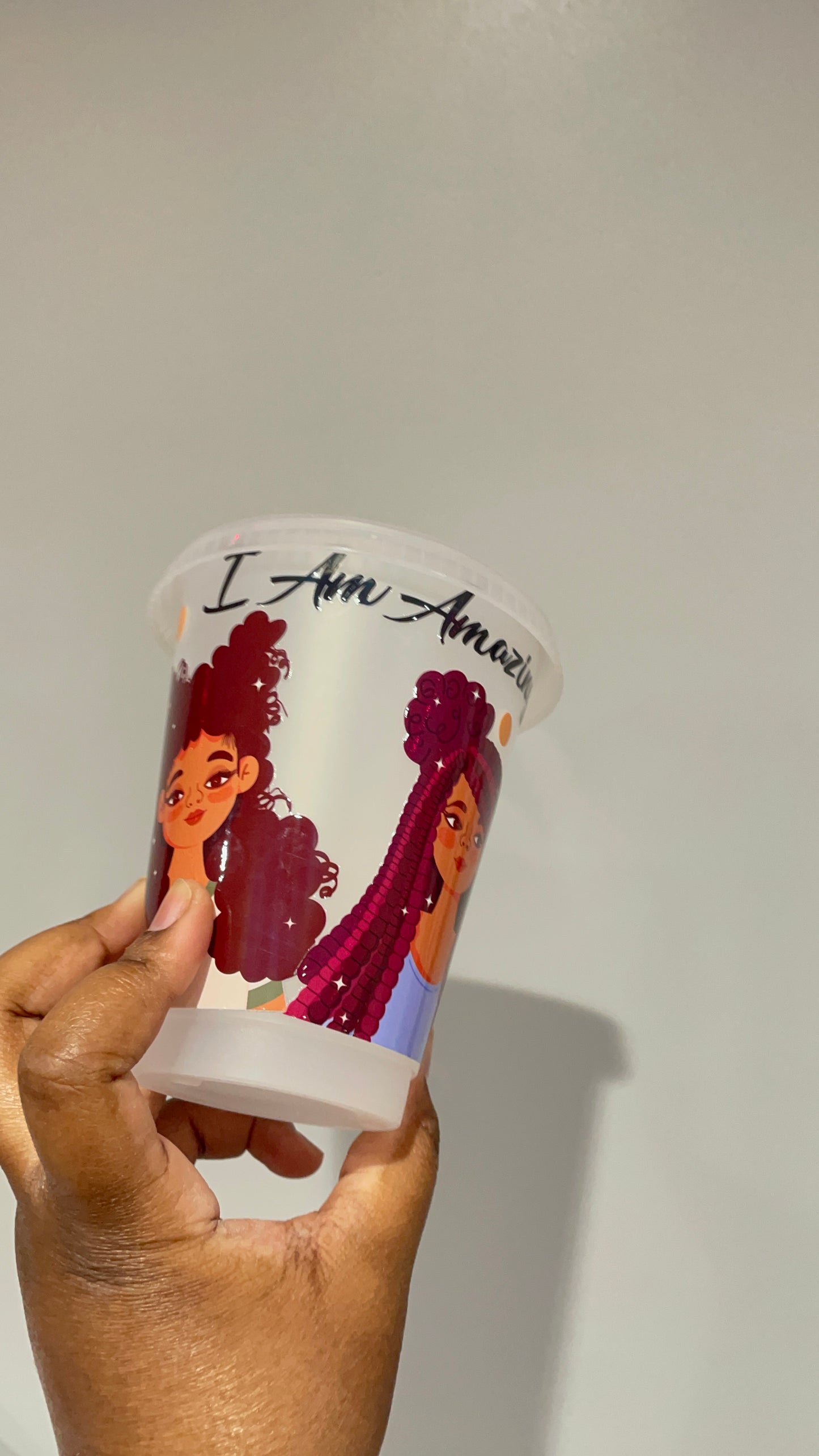 I Am Amazing Black Girl Frosted Clear Cold Cup