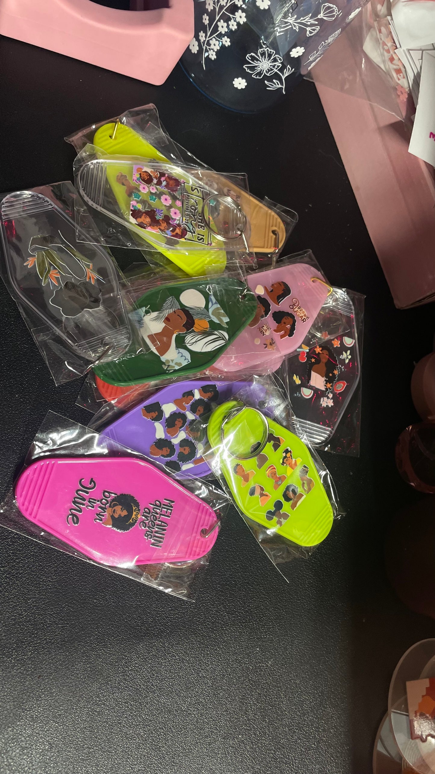 Melanin Women Motel Keychains