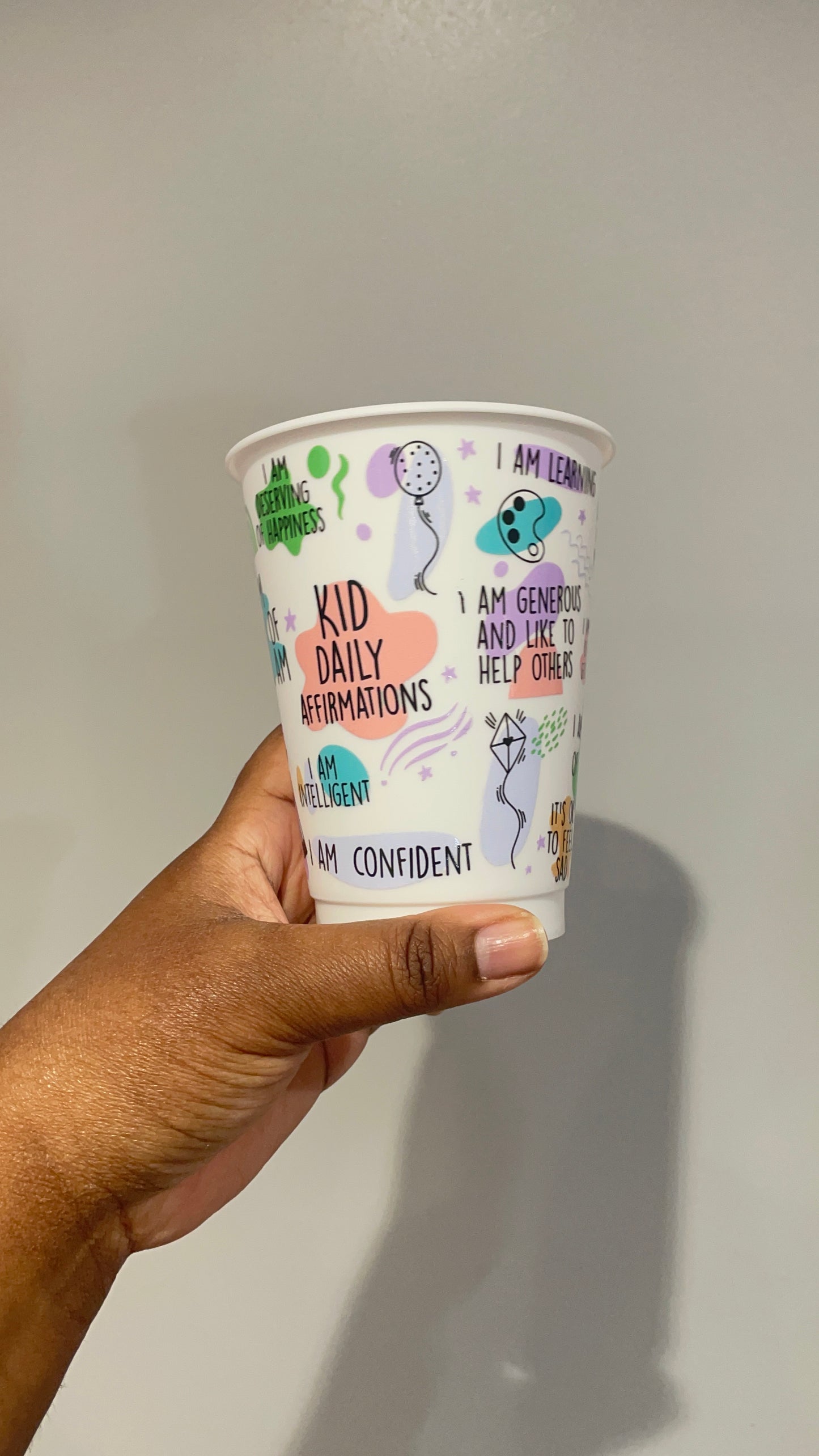 Kids Daily Affirmations White Cold Cup