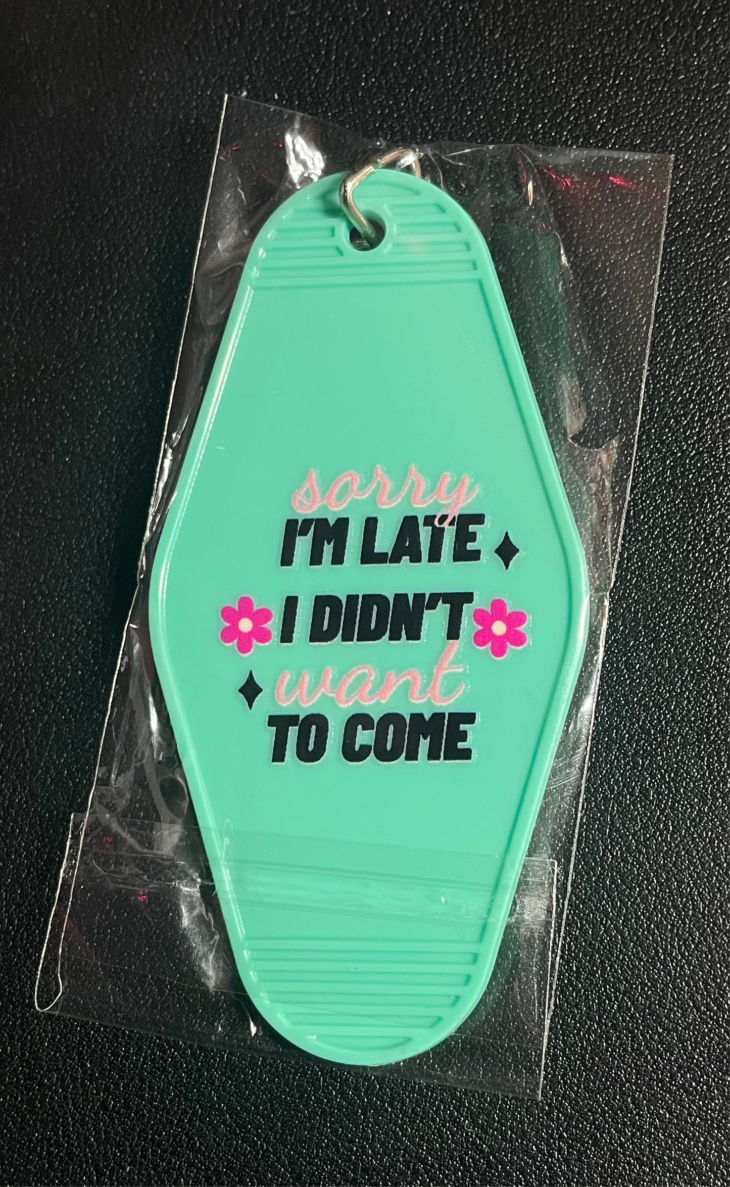Groovy motel keychain