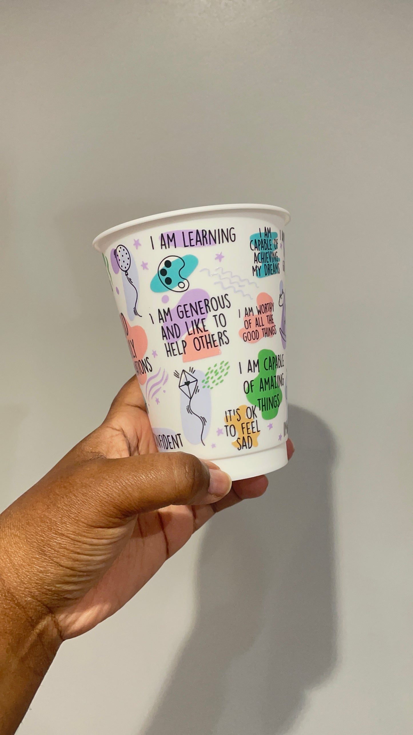 Kids Daily Affirmations White Cold Cup