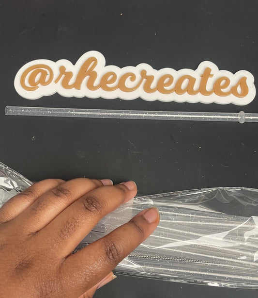 Glitter straws (Clear w/SILVER Glitter)