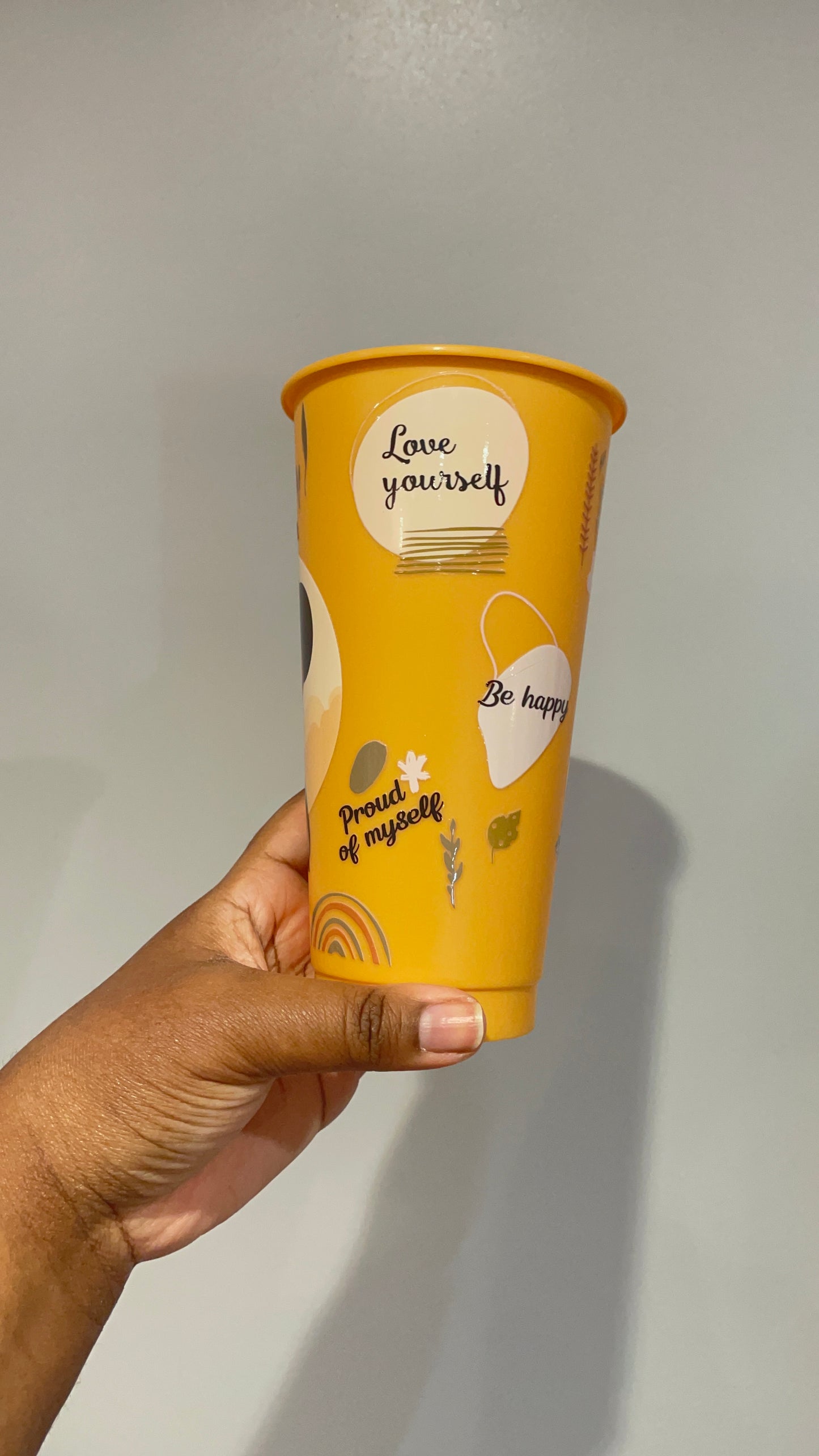 Mustard Yellow Positivity Cold Cup