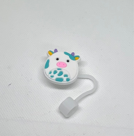 Round Cow straw topper