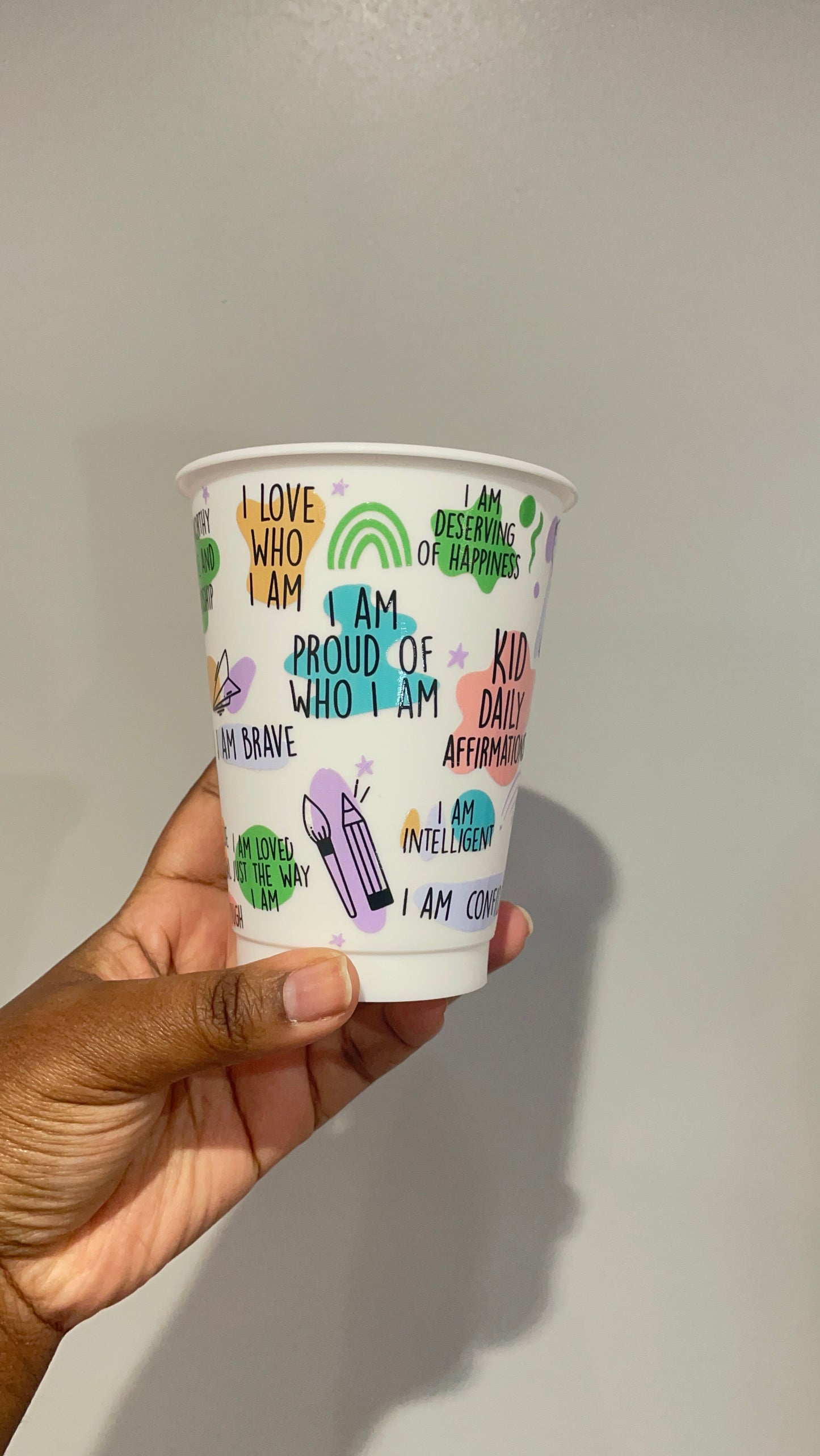 Kids Daily Affirmations White Cold Cup