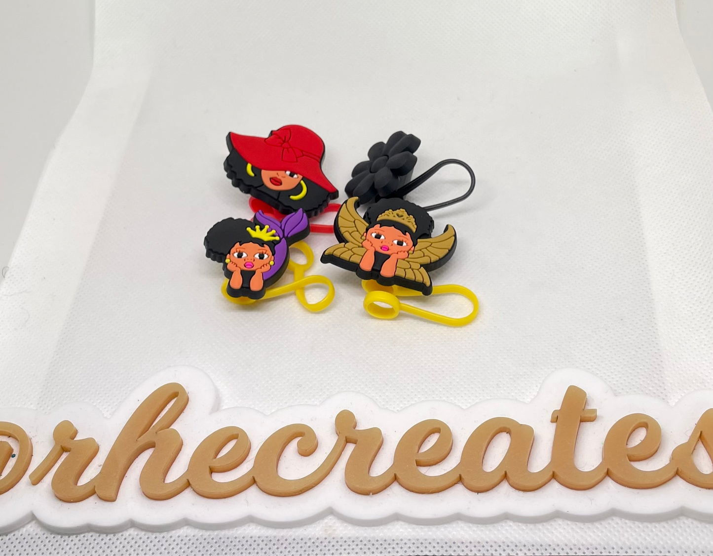 Melanin straw toppers