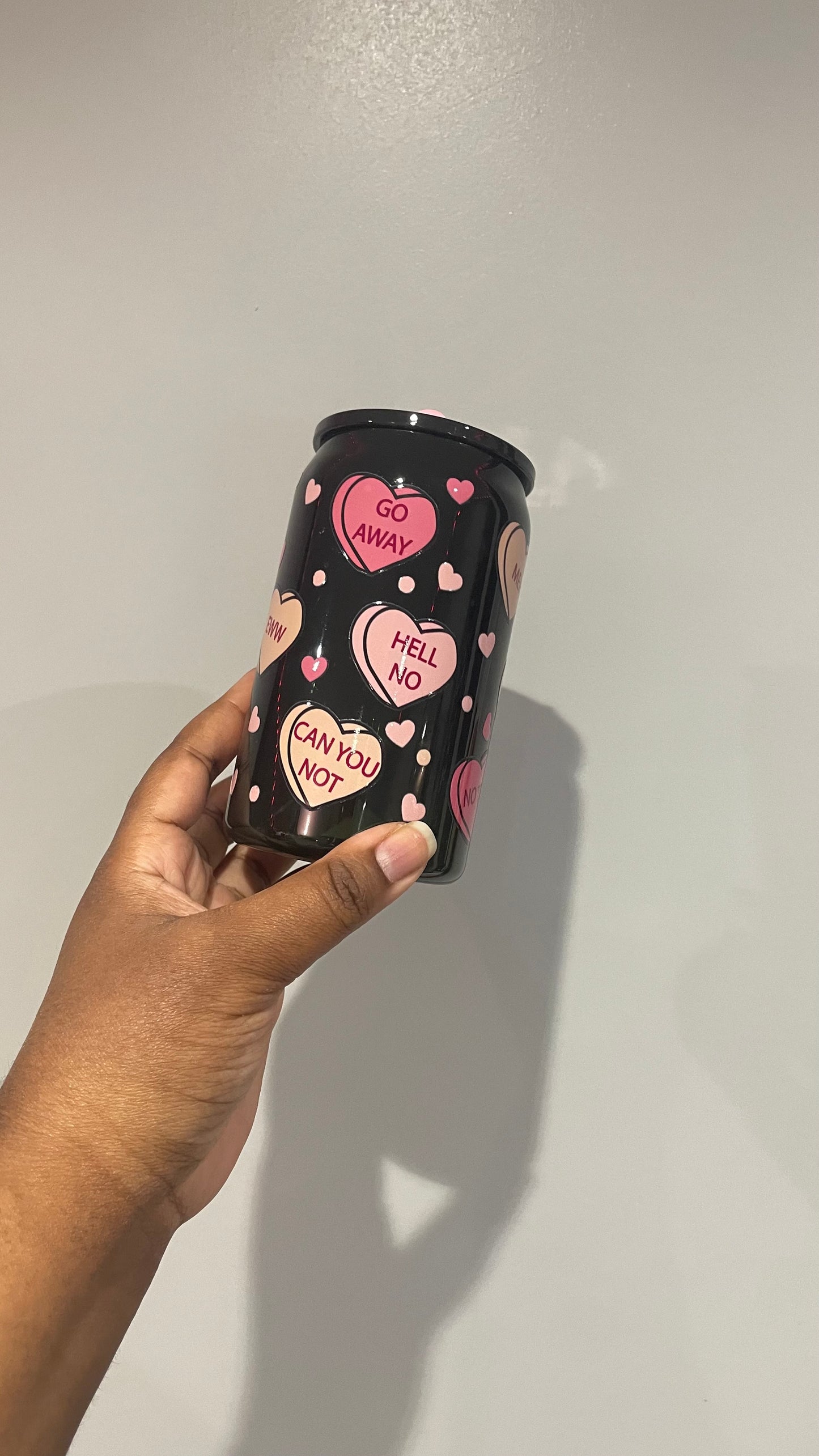 Love you not plastic can tumbler