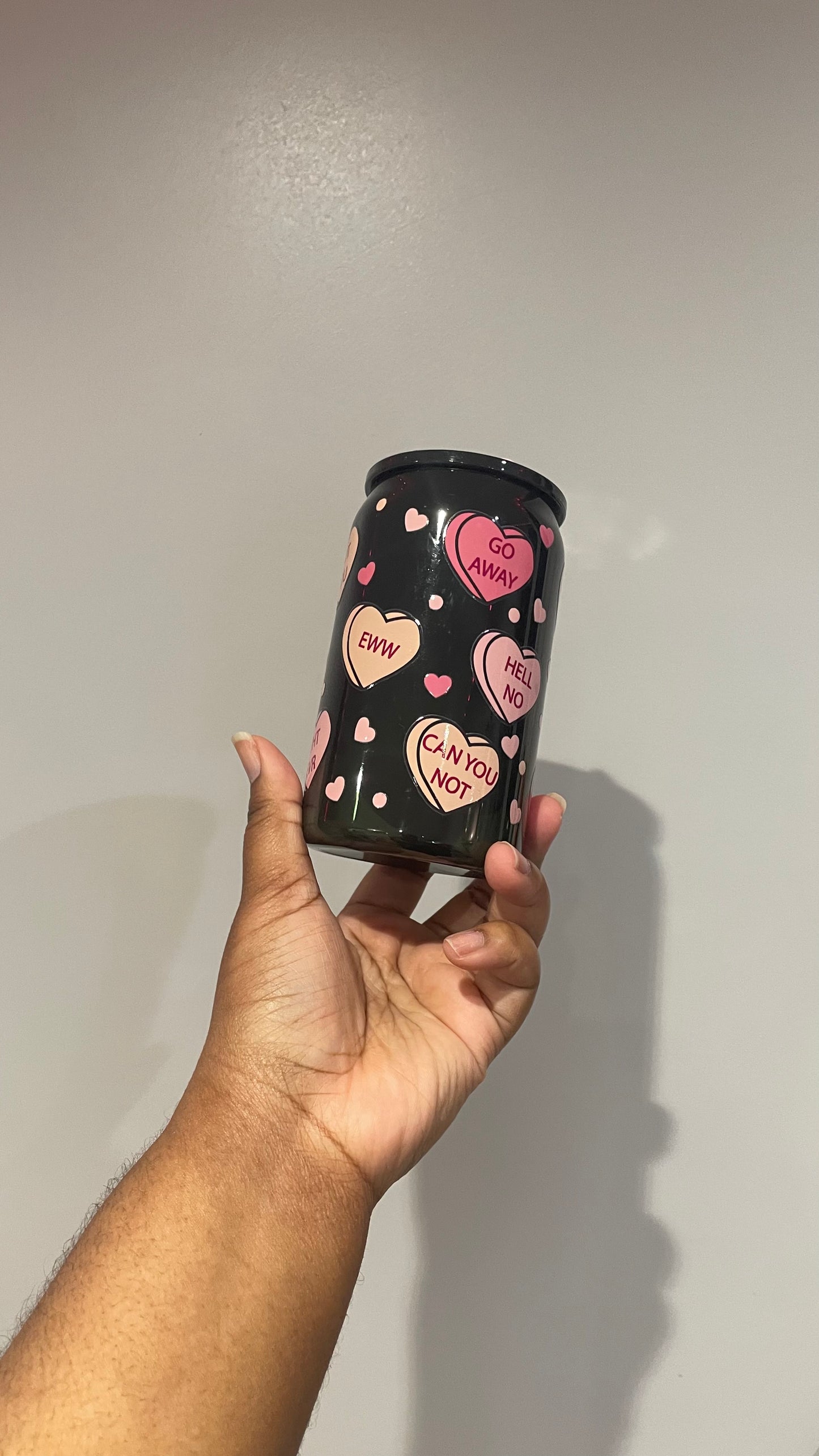Love you not plastic can tumbler