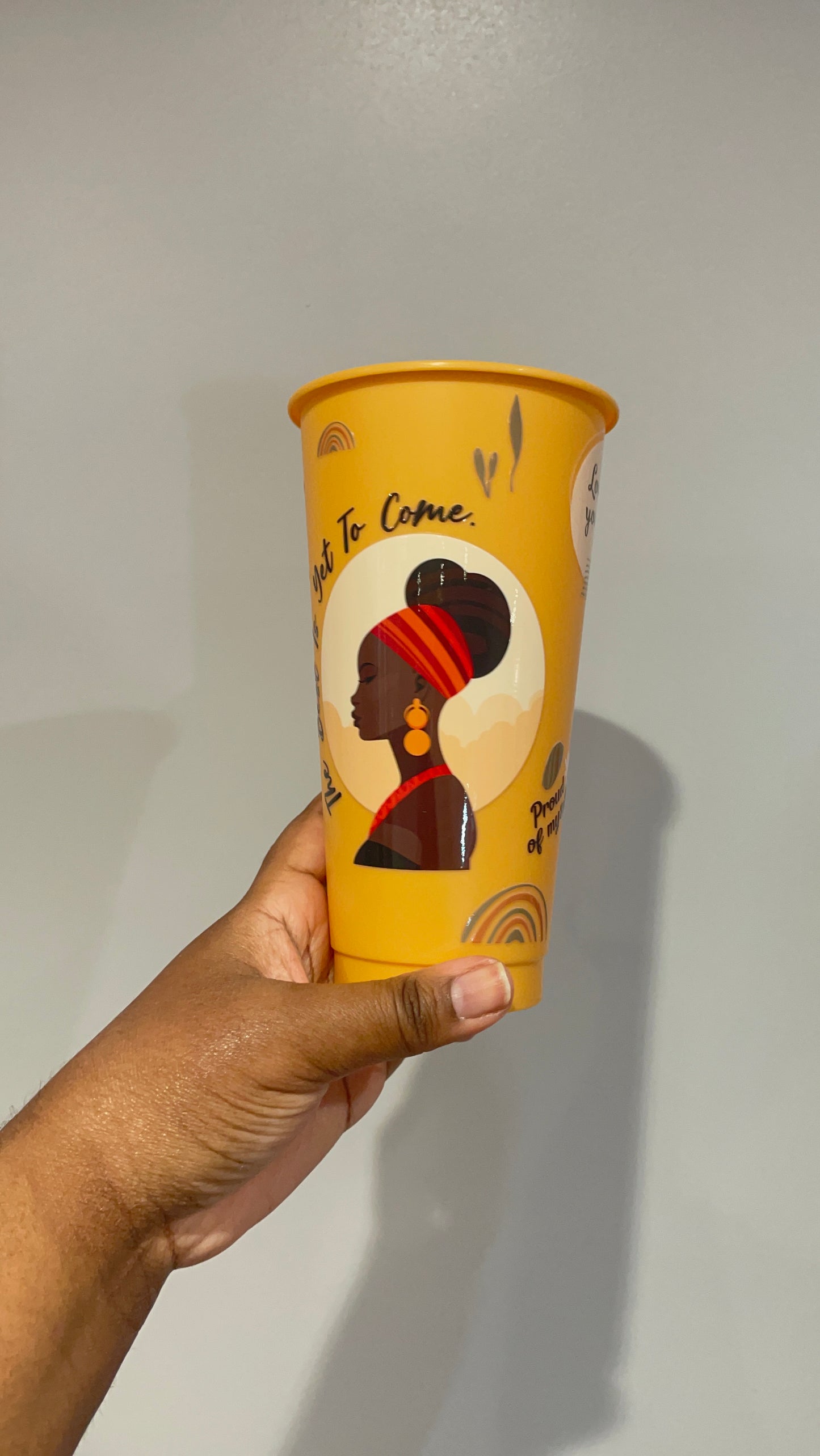 Mustard Yellow Positivity Cold Cup