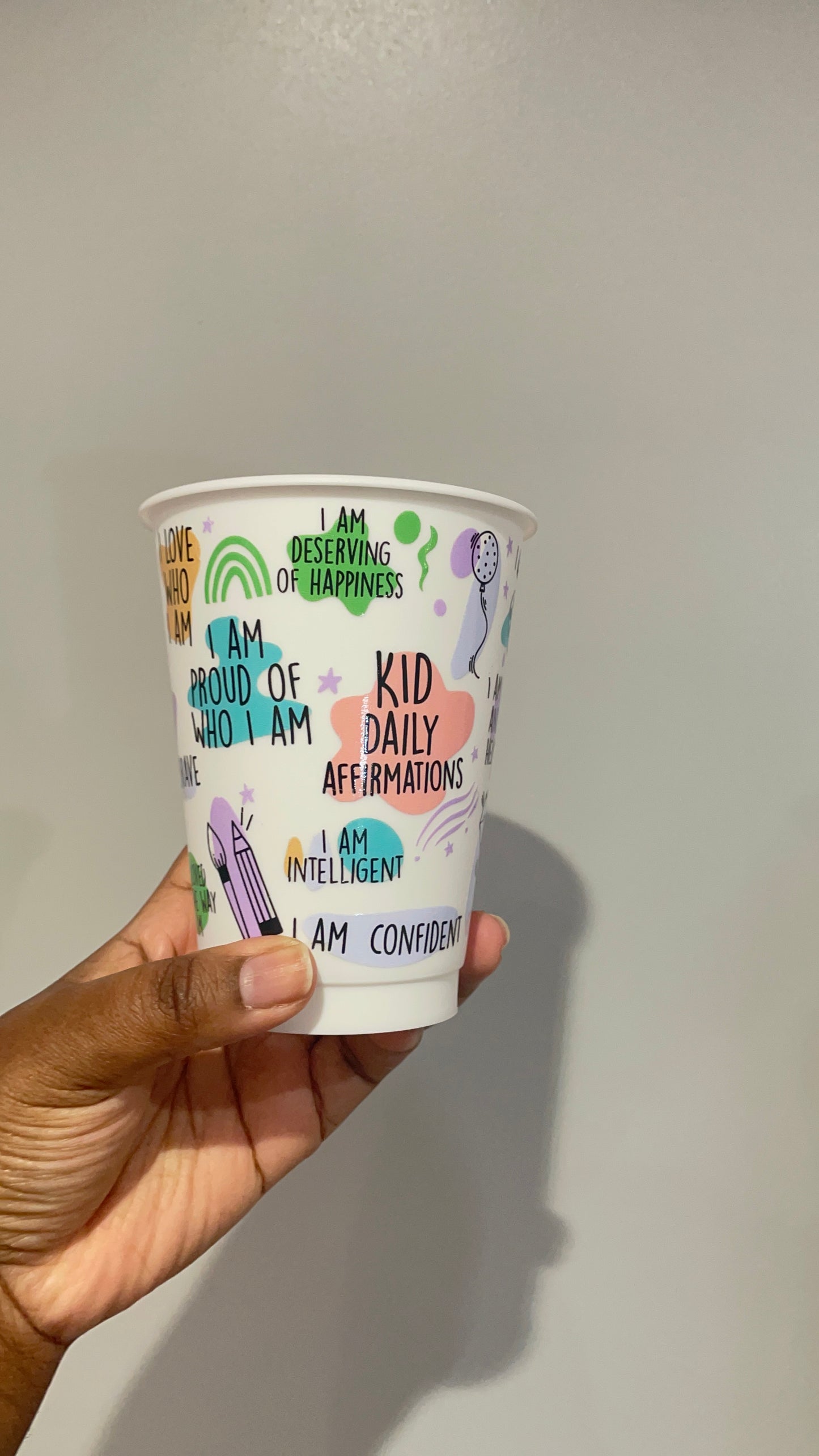 Kids Daily Affirmations White Cold Cup