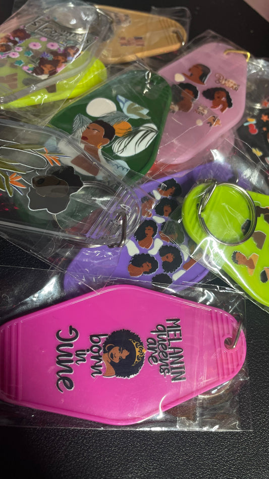 Melanin Women Motel Keychains
