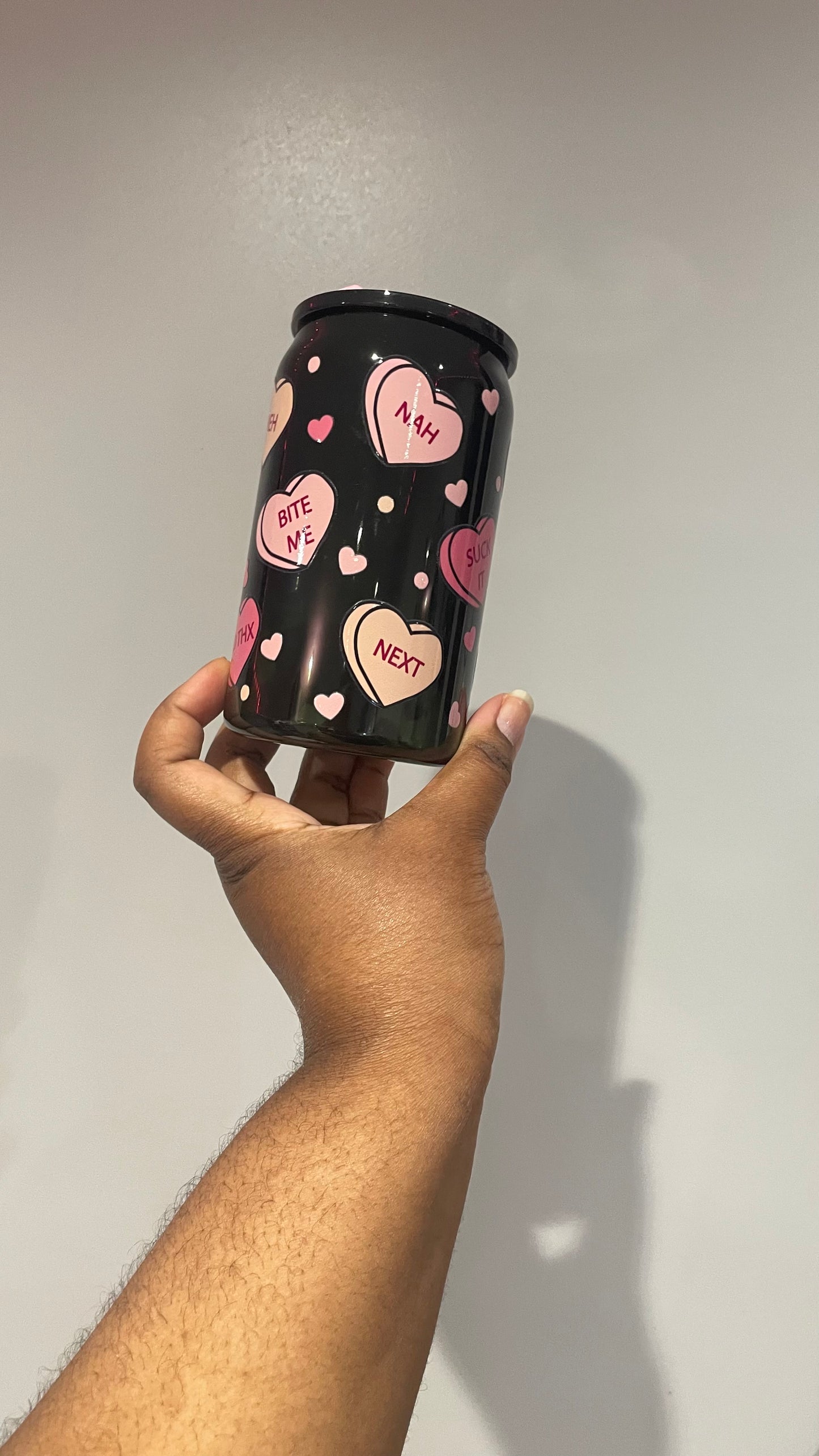 Love you not plastic can tumbler