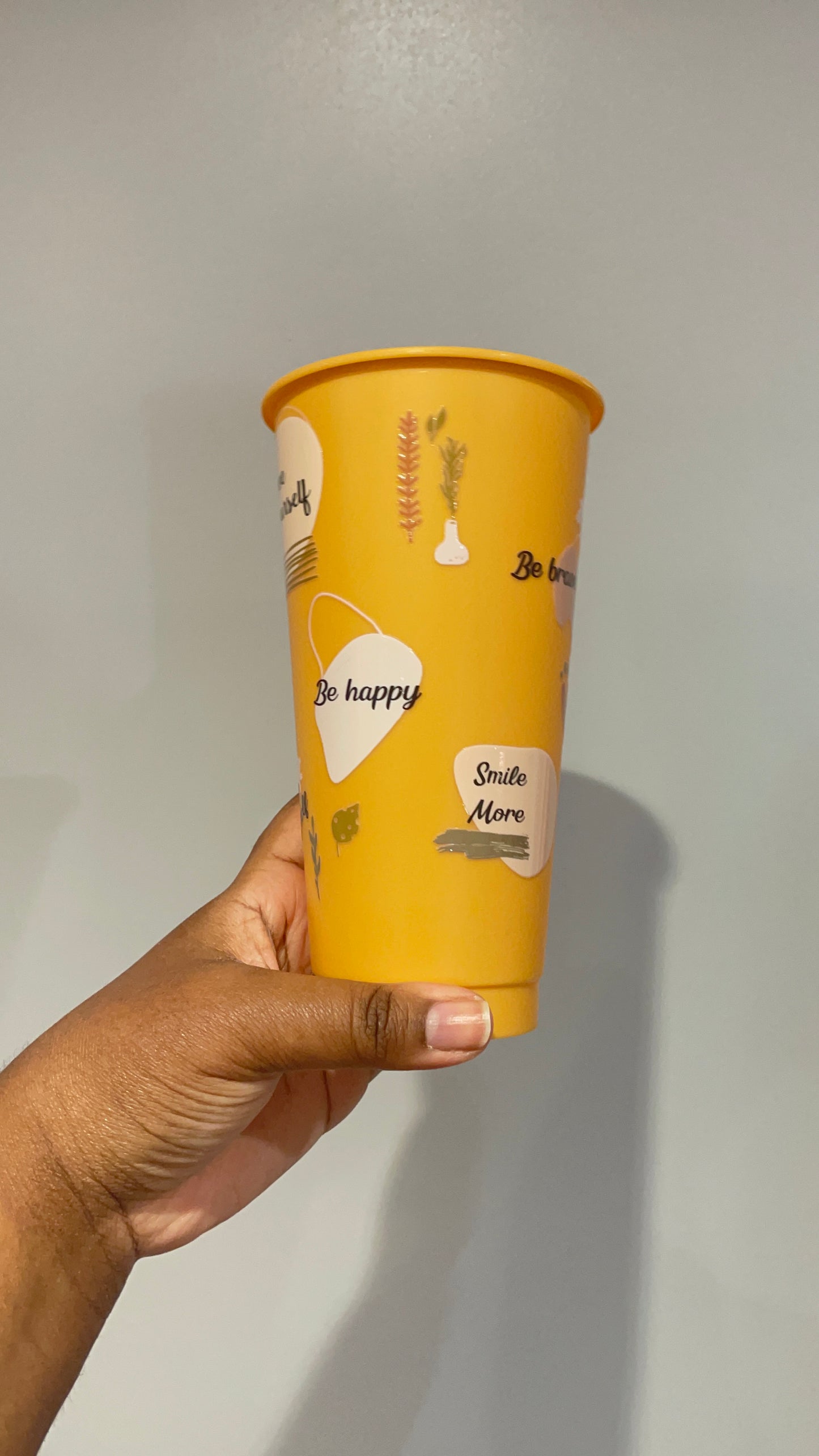 Mustard Yellow Positivity Cold Cup