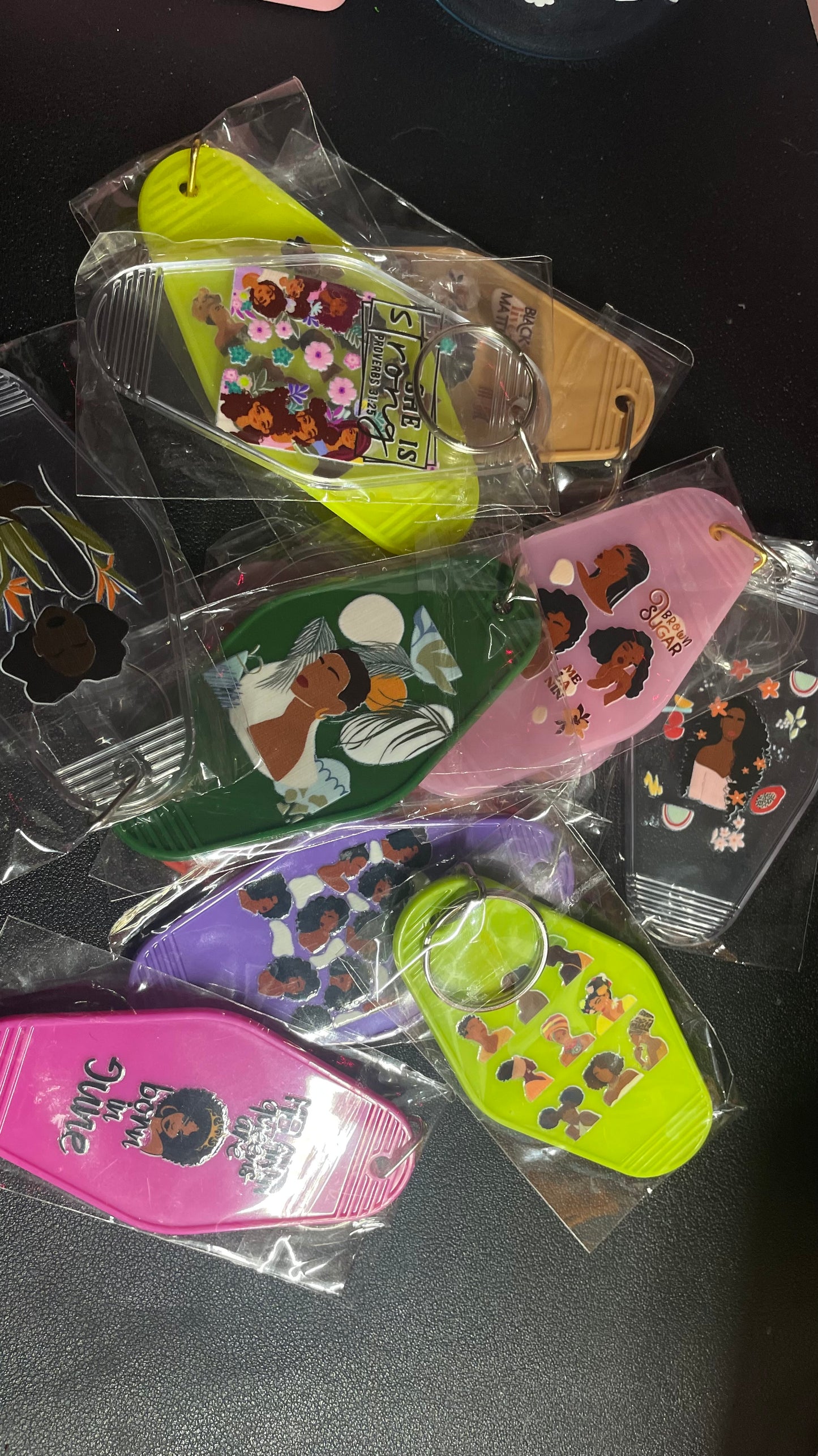 Melanin Women Motel Keychains