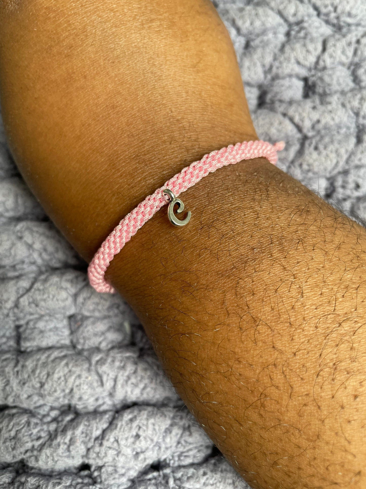 Round Friendship Bracelet with Letter Charm