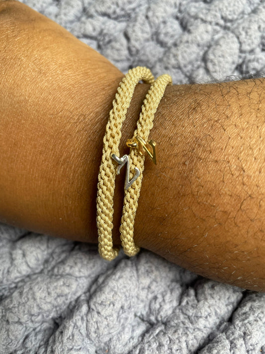 Round Friendship Bracelet with Letter Charm