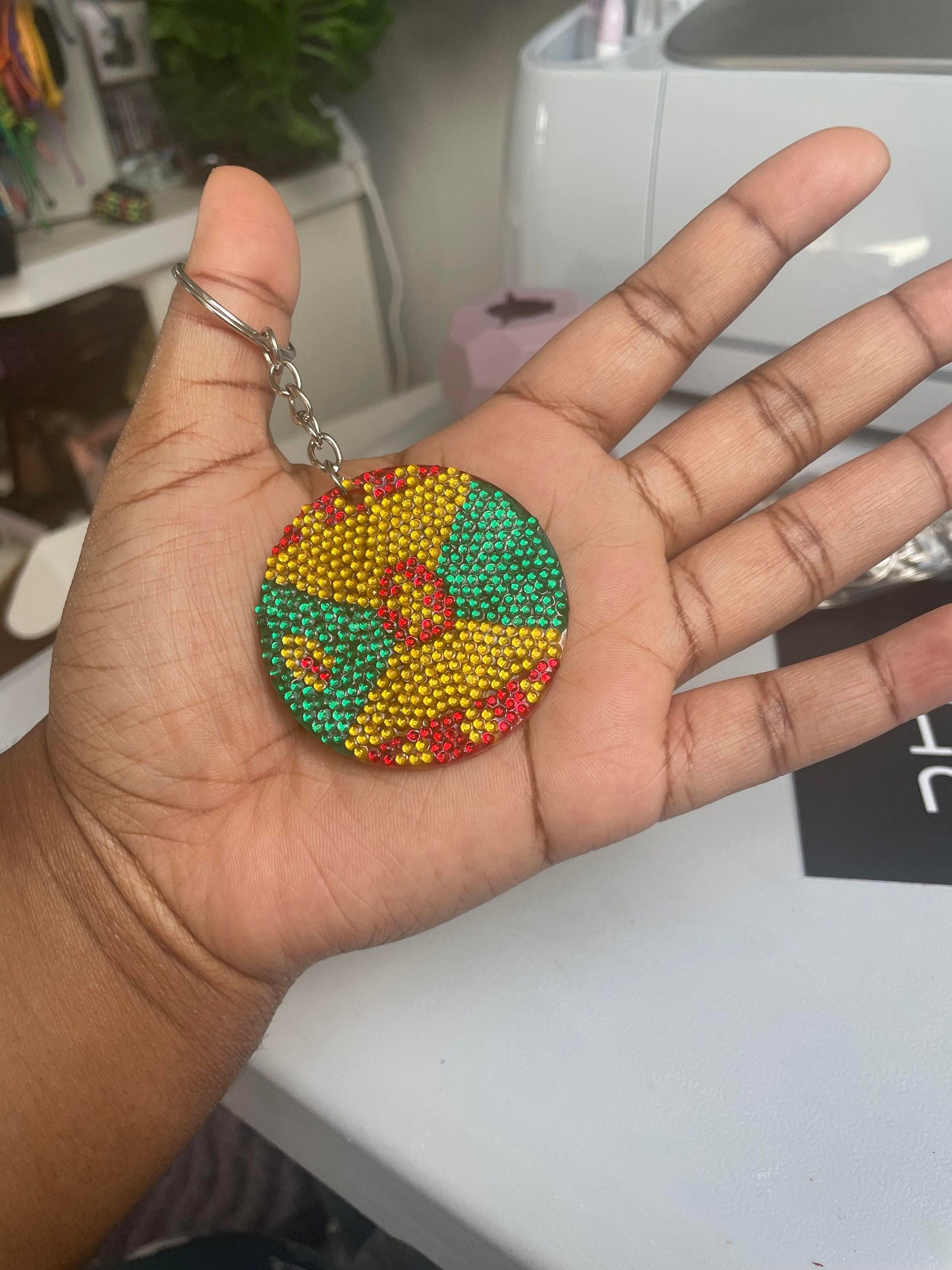 Flag Circle Keychain