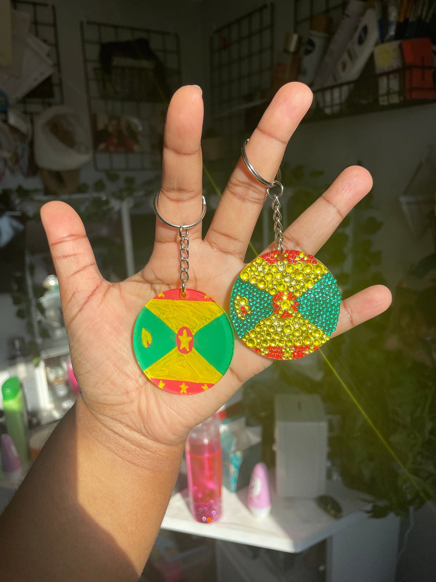 Flag Circle Keychain