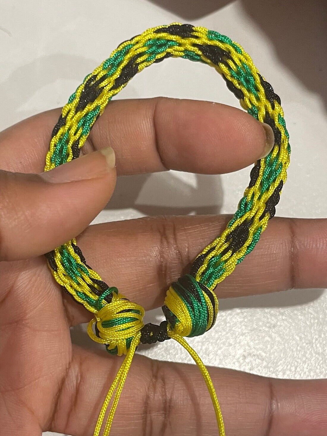 Triangle pattern kumihimo bracelet