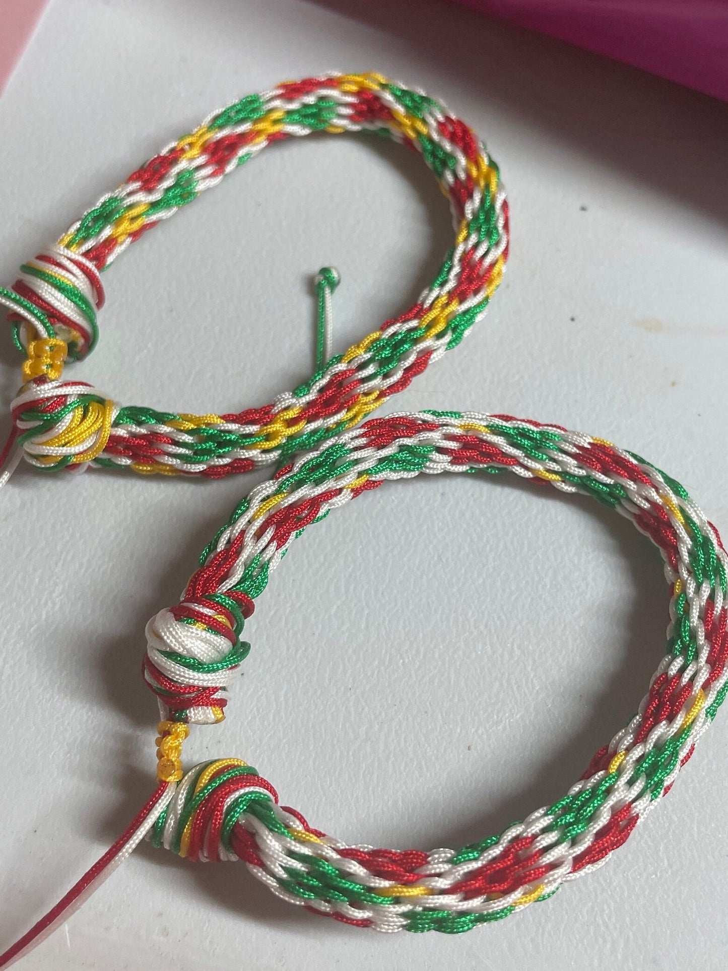 Triangle pattern kumihimo bracelet