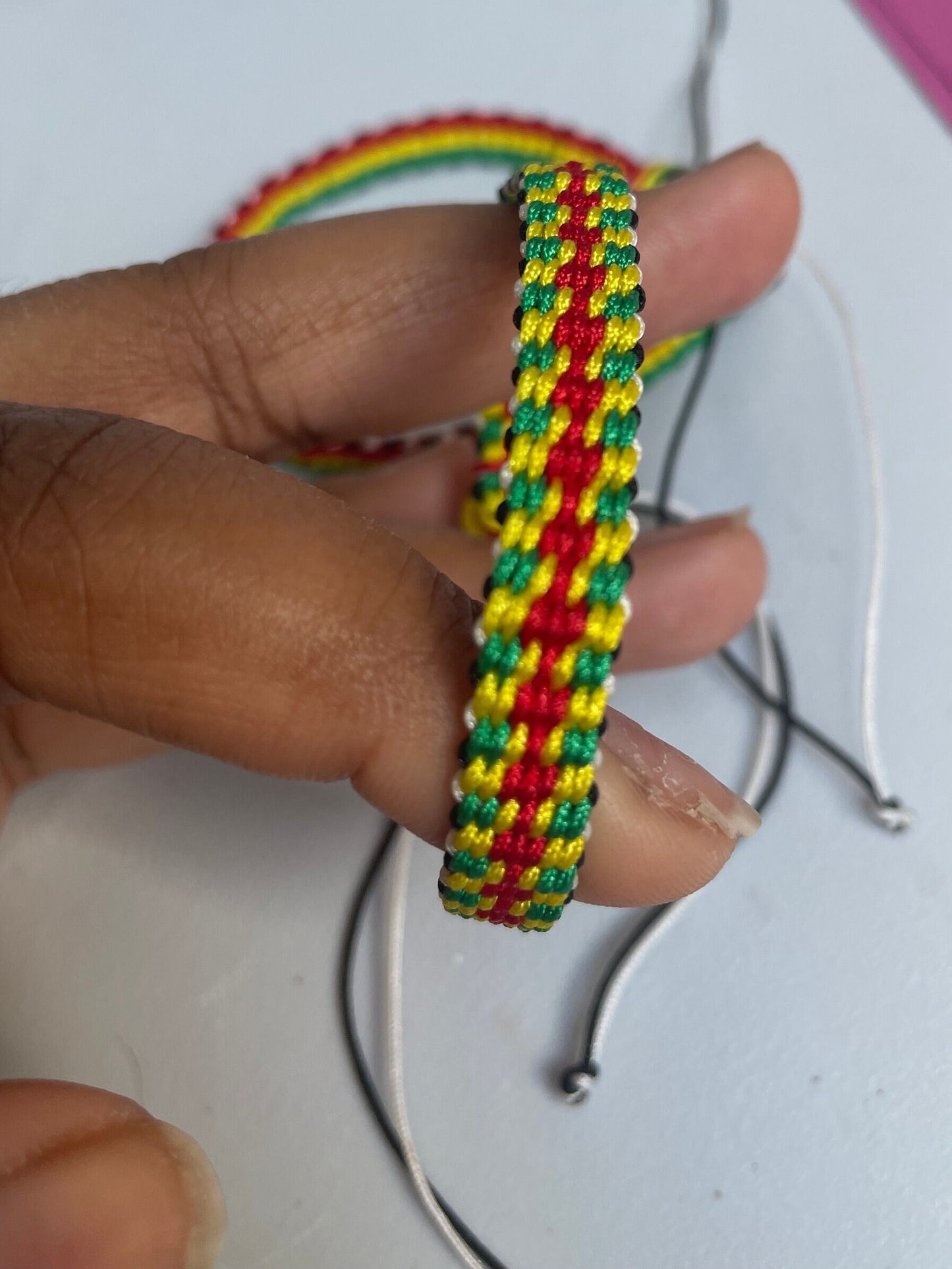 (FLAG) Cross Pattern Kumihimo Bracelet