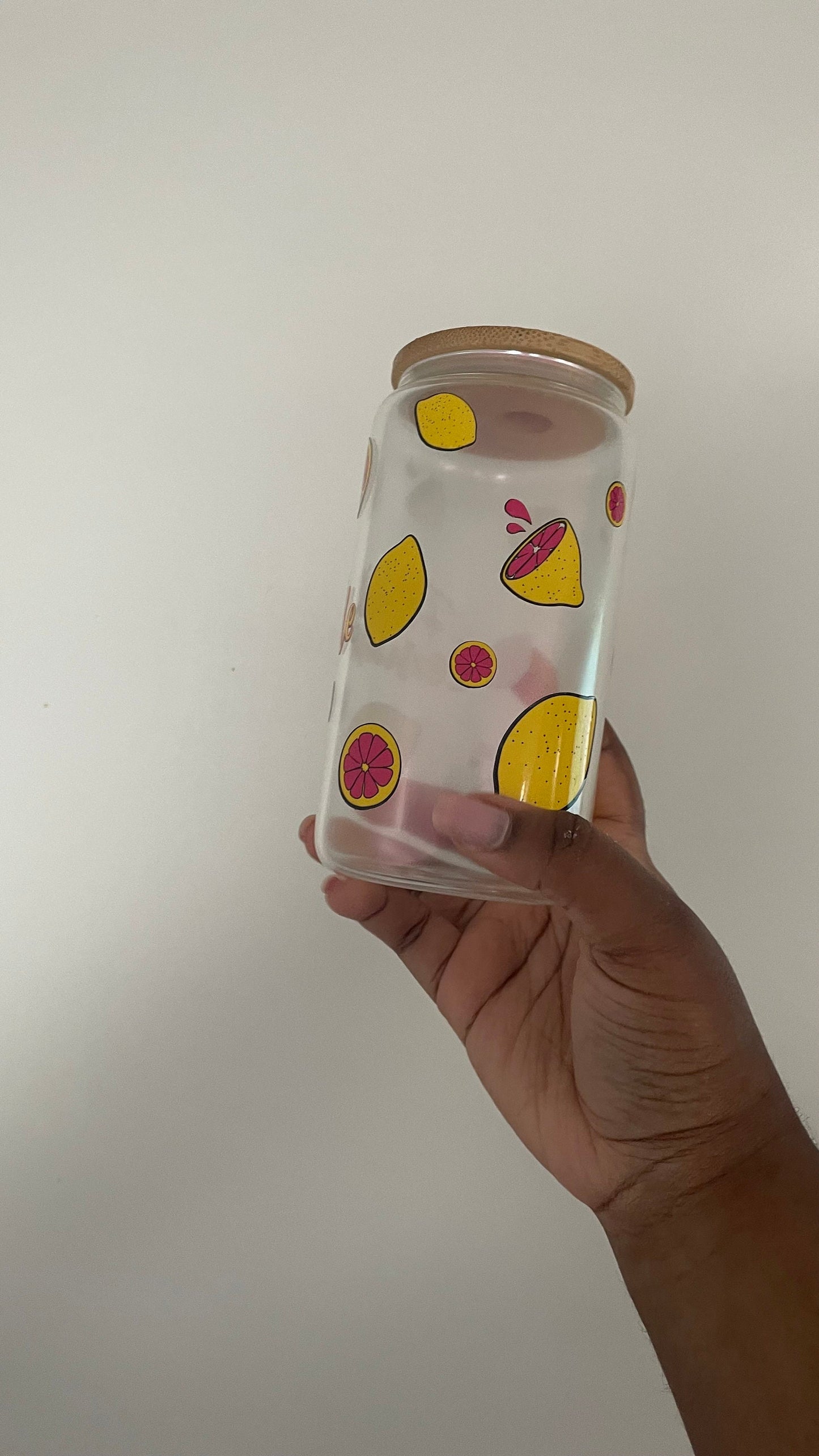 Ready-to-ship | Pink Lemonade Glass Can tumbler | Pink iridescent glass cup