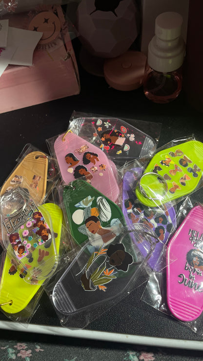 Melanin Women Motel Keychains