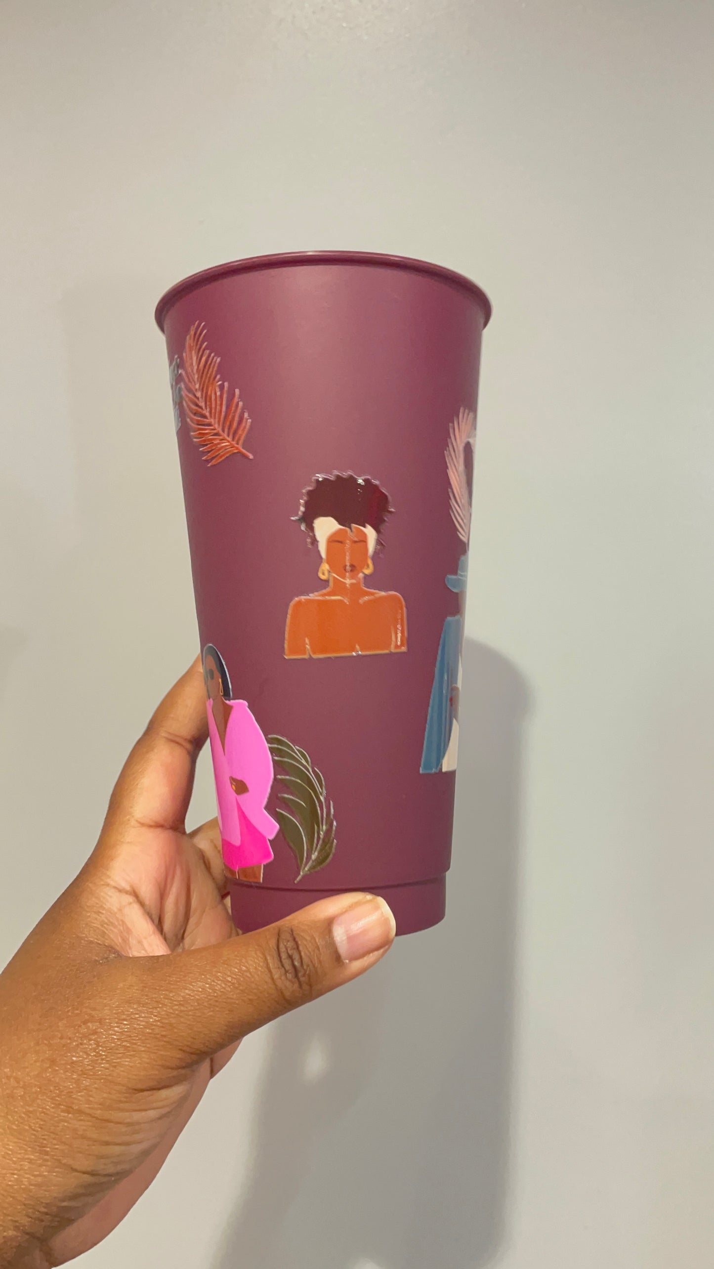 Black Women Affirmations Burgundy Cold Cup