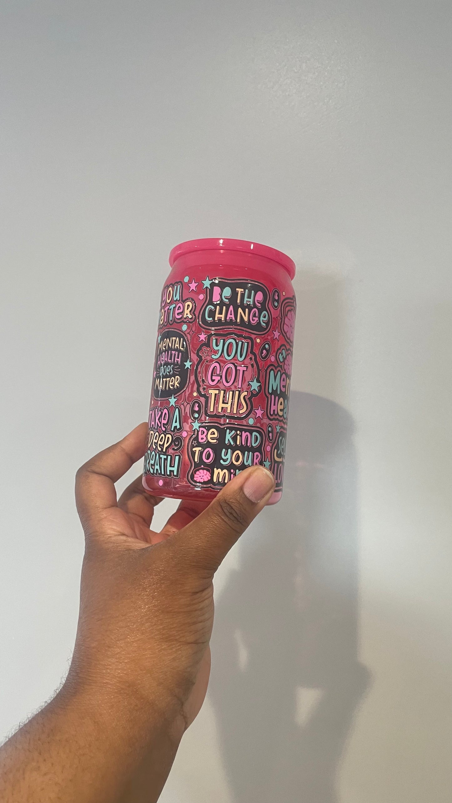 Mental Health Does Matter Hot Pink Plastic Can Tumbler