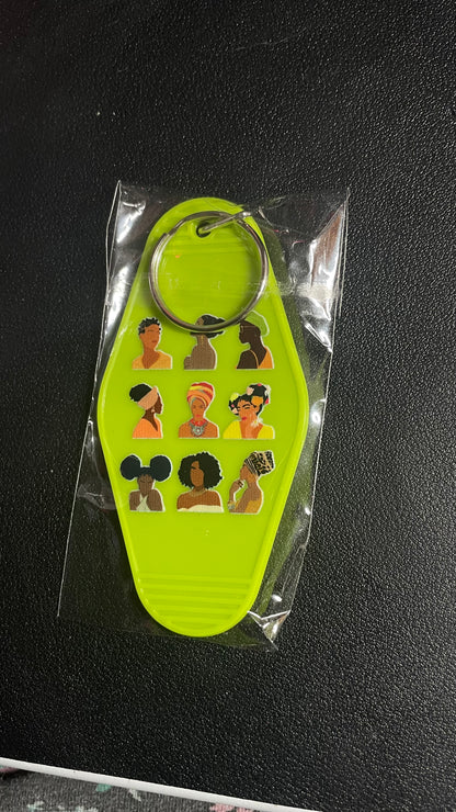 Melanin Women Motel Keychains