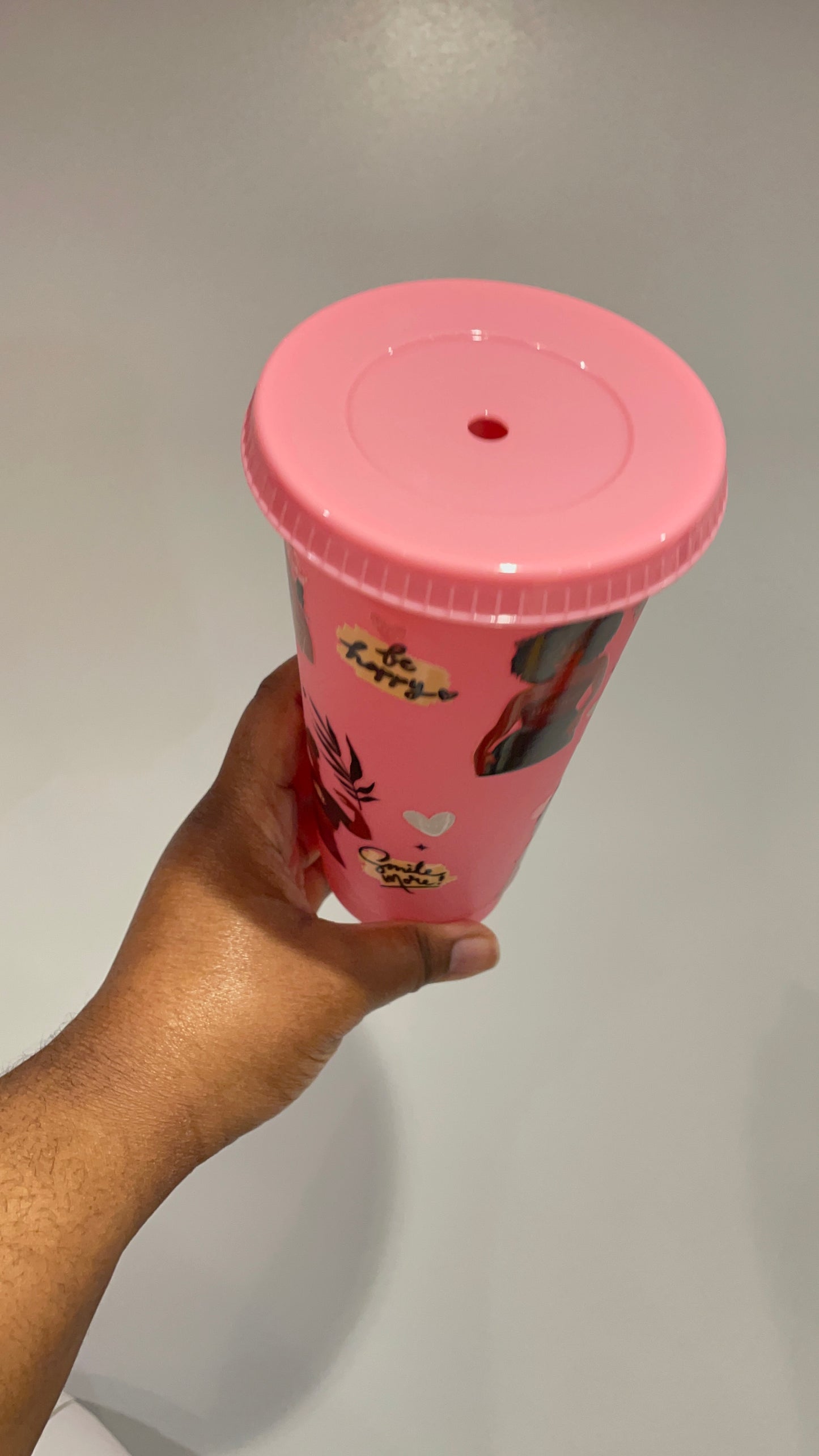 Pink Black Women Affirmations Cold Cup