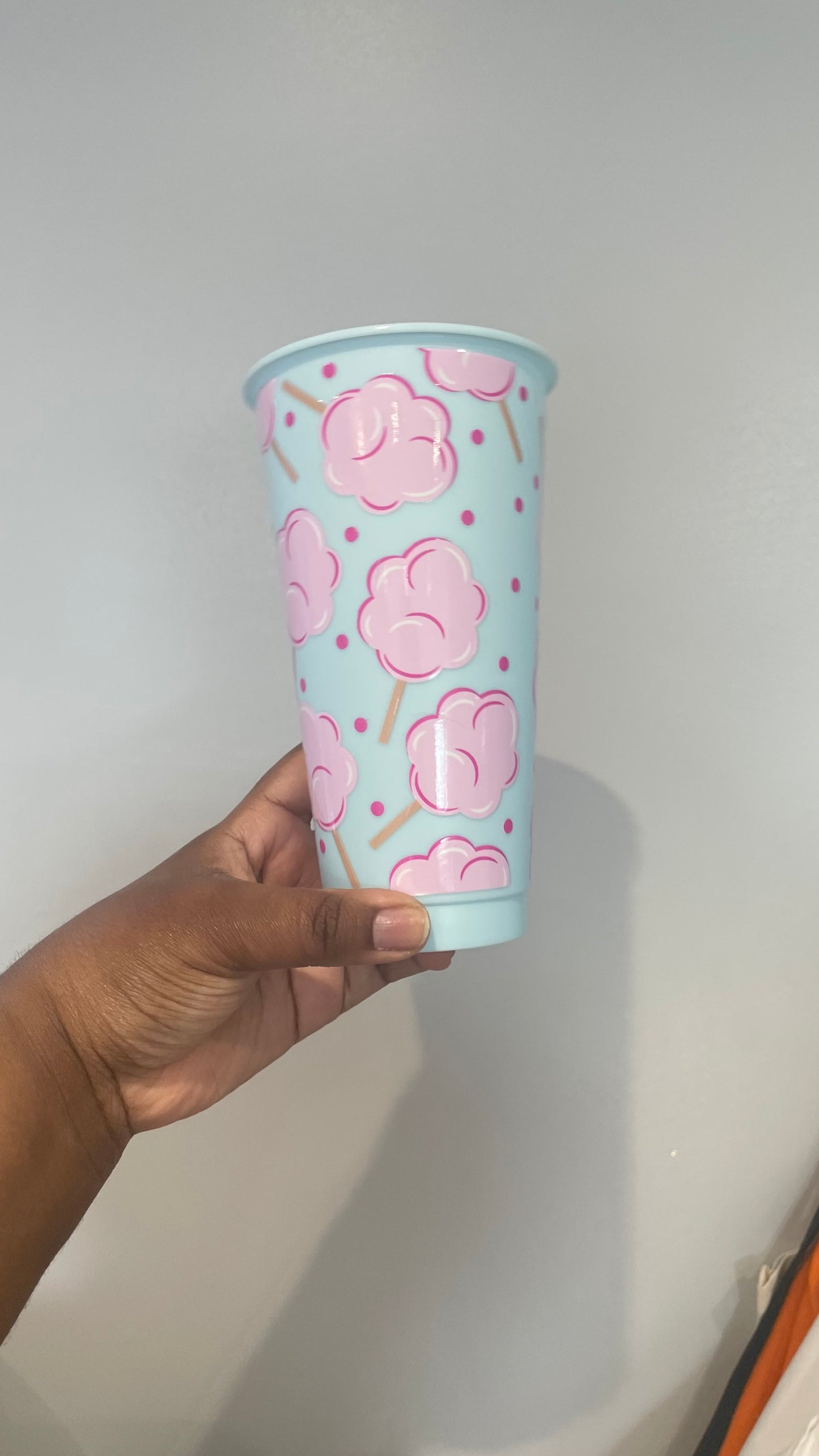 Light Blue Candy Floss Cold Cup