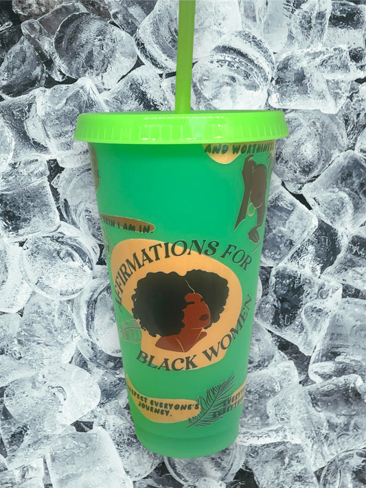 Whole Cup Colour Change Black Girl Affirmations Cup