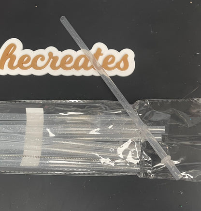 Glitter straws (Clear w/SILVER Glitter)
